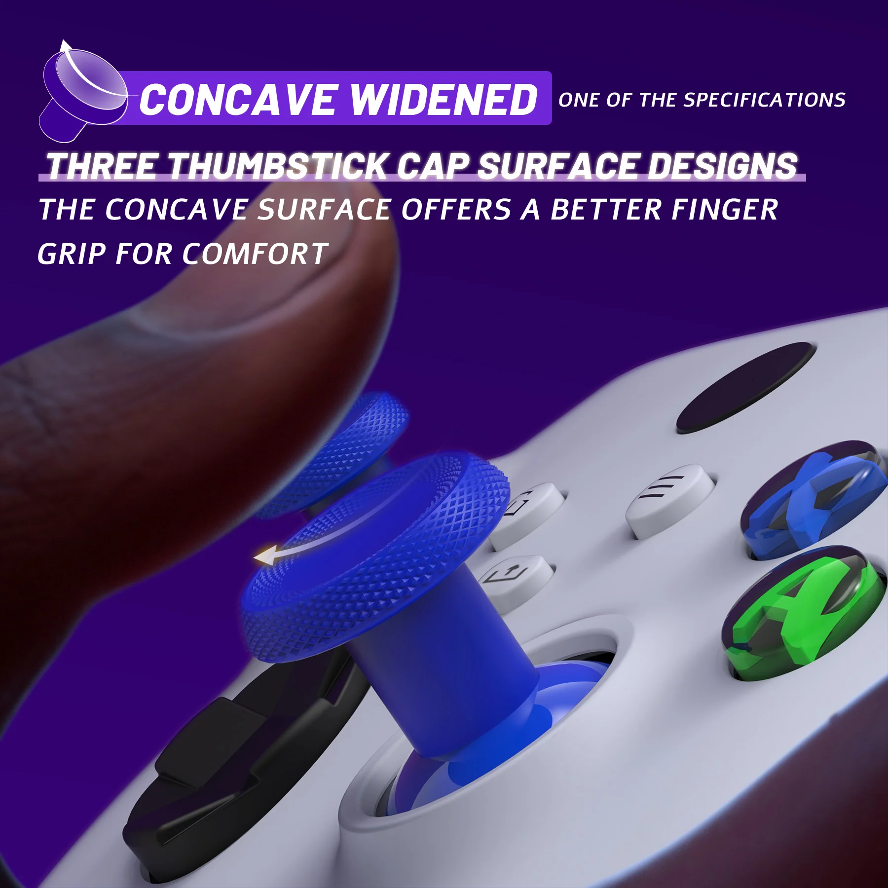 eXtremeRate ThumbsGear V3 Interchangeable Thumbsticks for Xbox Core Controller & Xbox One S/X/Elite Controller & Nintendo Switch Pro Controller - Blue - Image 7