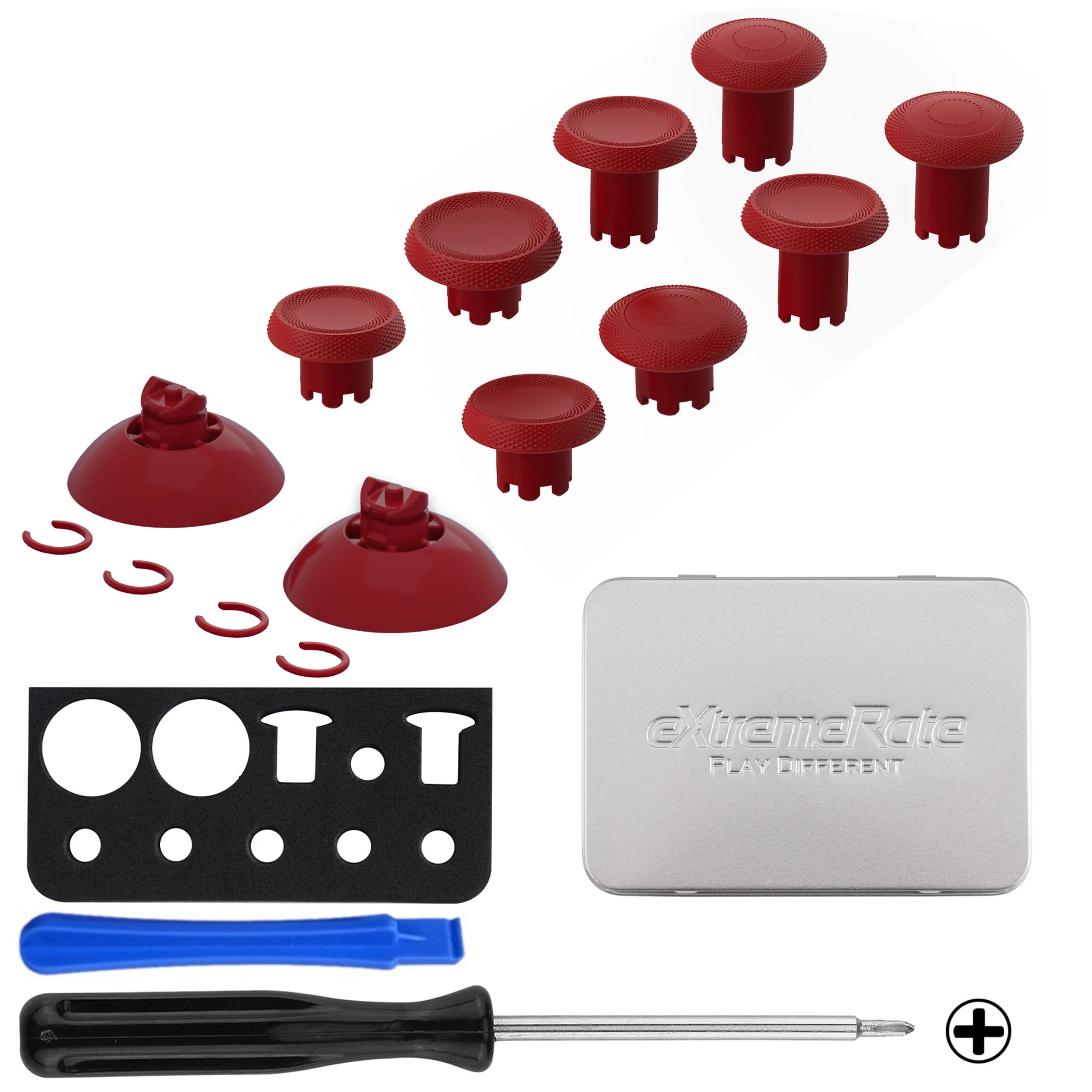 eXtremeRate ThumbsGear V3 Interchangeable Thumbsticks for Xbox Core Controller & Xbox One S/X/Elite Controller & Nintendo Switch Pro Controller - Carmine Red - Image 2