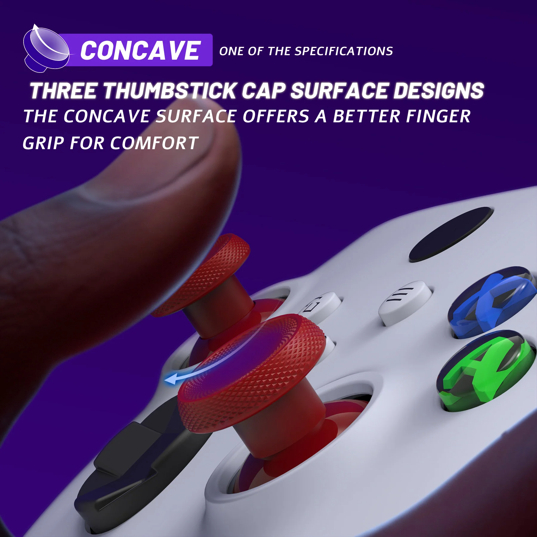 eXtremeRate ThumbsGear V3 Interchangeable Thumbsticks for Xbox Core Controller & Xbox One S/X/Elite Controller & Nintendo Switch Pro Controller - Carmine Red - Image 5