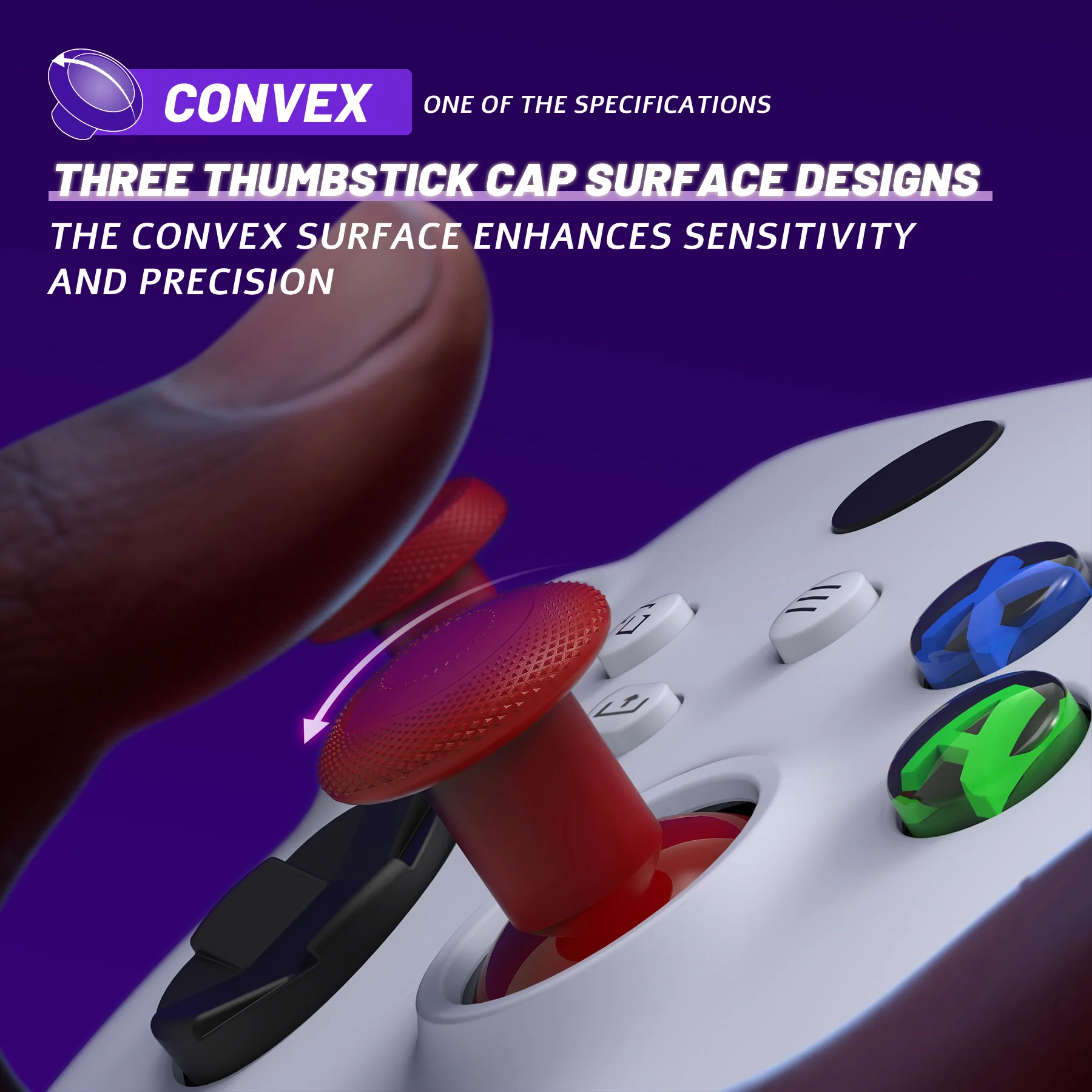 eXtremeRate ThumbsGear V3 Interchangeable Thumbsticks for Xbox Core Controller & Xbox One S/X/Elite Controller & Nintendo Switch Pro Controller - Carmine Red - Image 6