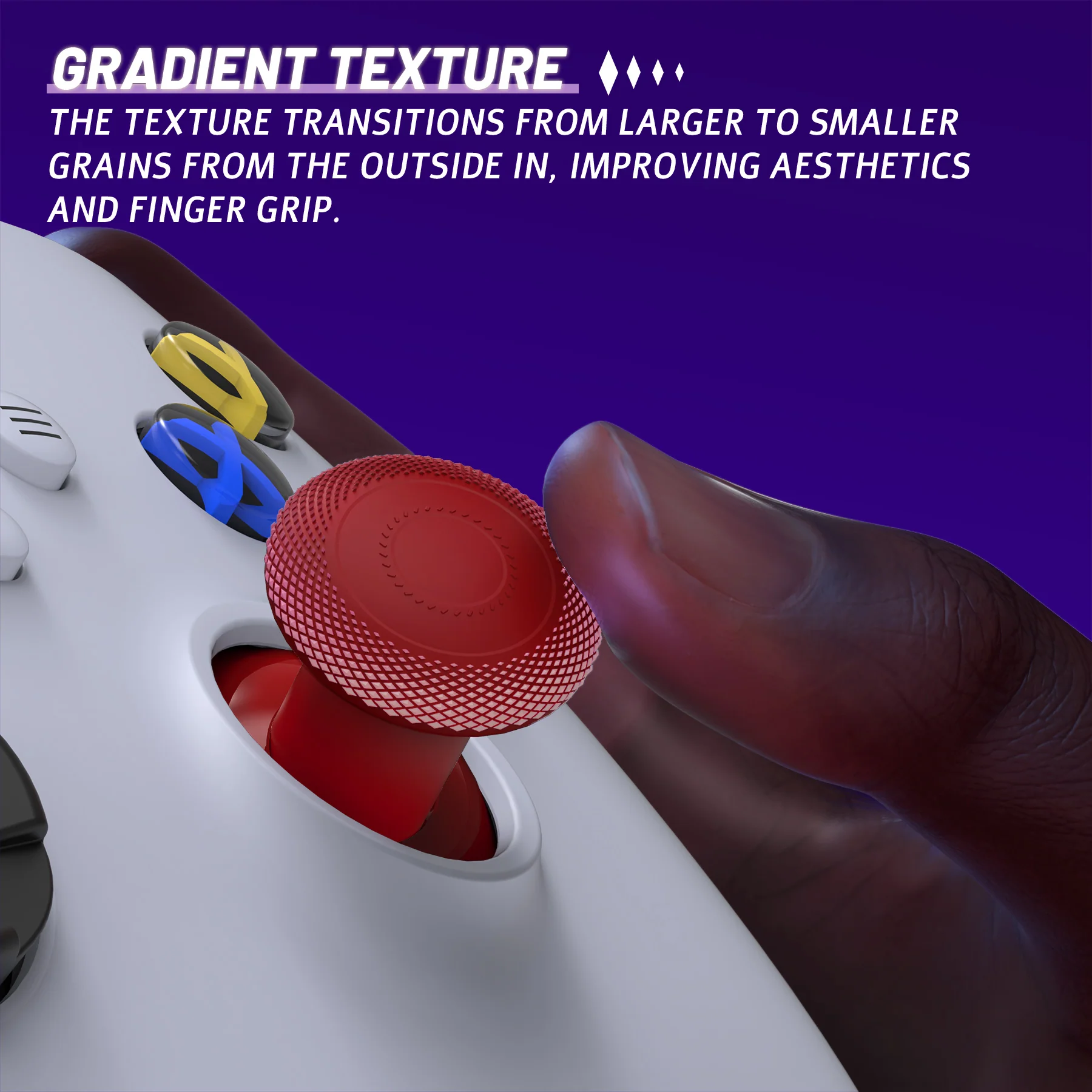 eXtremeRate ThumbsGear V3 Interchangeable Thumbsticks for Xbox Core Controller & Xbox One S/X/Elite Controller & Nintendo Switch Pro Controller - Carmine Red - Image 8