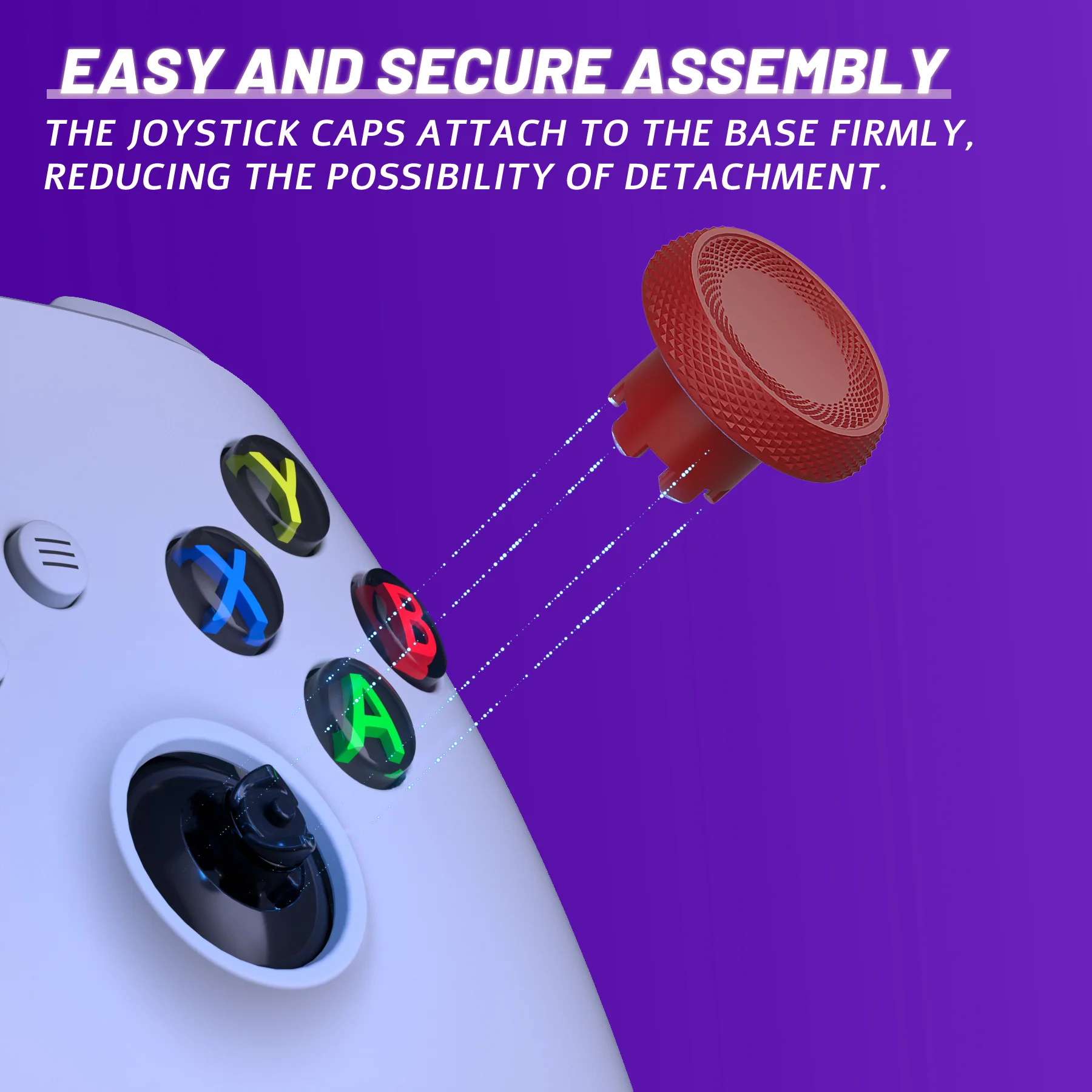 eXtremeRate ThumbsGear V3 Interchangeable Thumbsticks for Xbox Core Controller & Xbox One S/X/Elite Controller & Nintendo Switch Pro Controller - Carmine Red - Image 9