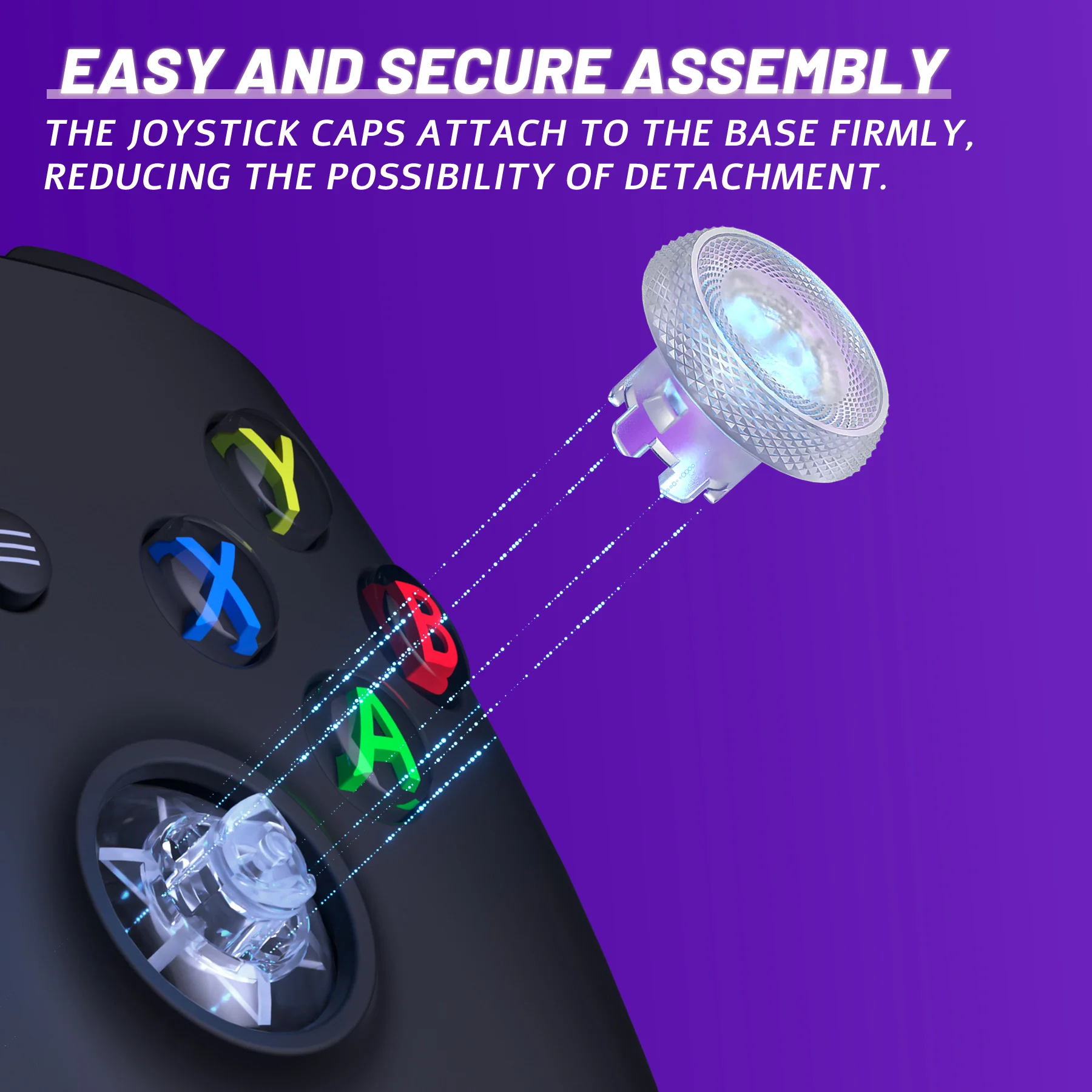 eXtremeRate ThumbsGear V3 Interchangeable Thumbsticks for Xbox Core Controller & Xbox One S/X/Elite Controller & Nintendo Switch Pro Controller - Clear - Image 10