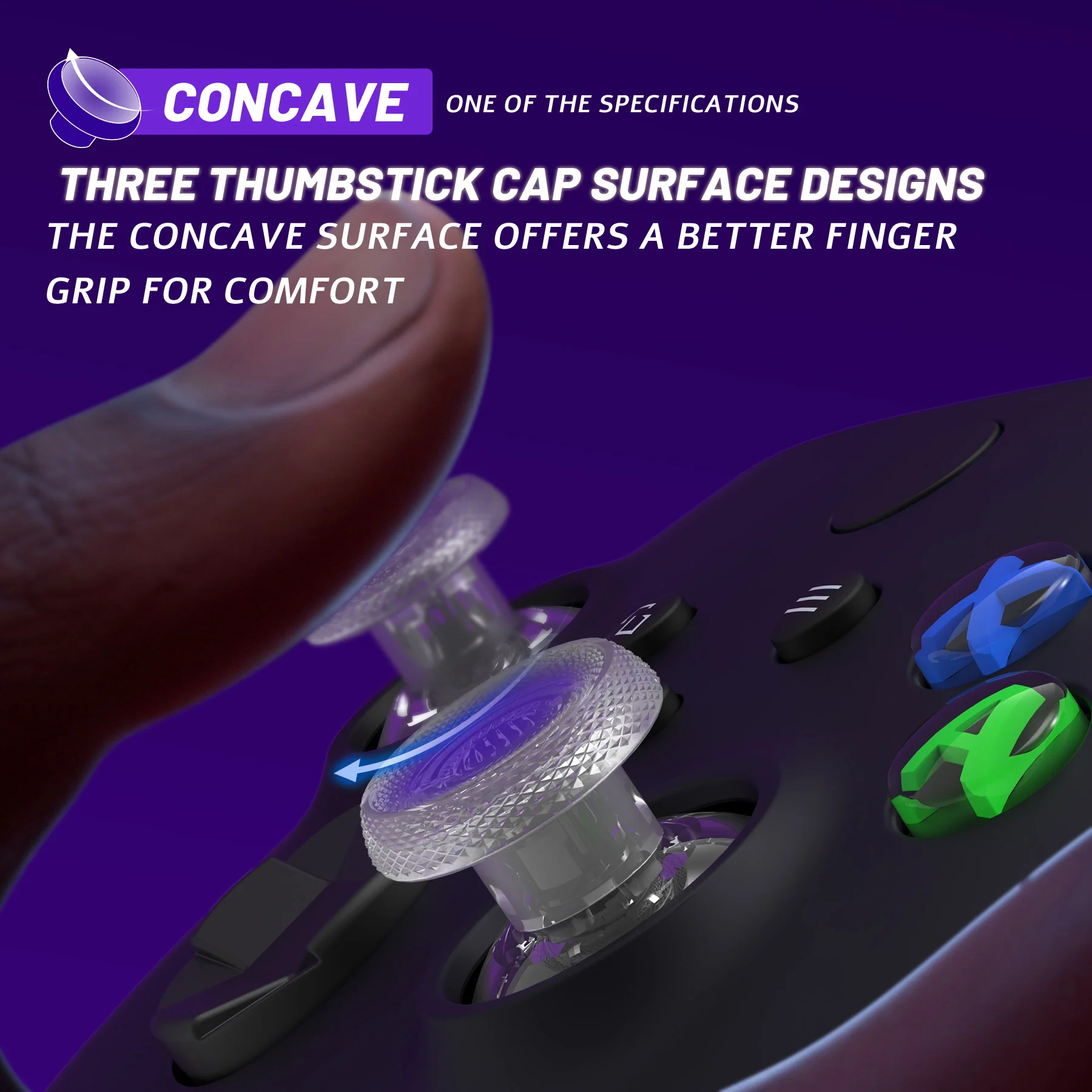 eXtremeRate ThumbsGear V3 Interchangeable Thumbsticks for Xbox Core Controller & Xbox One S/X/Elite Controller & Nintendo Switch Pro Controller - Clear - Image 5