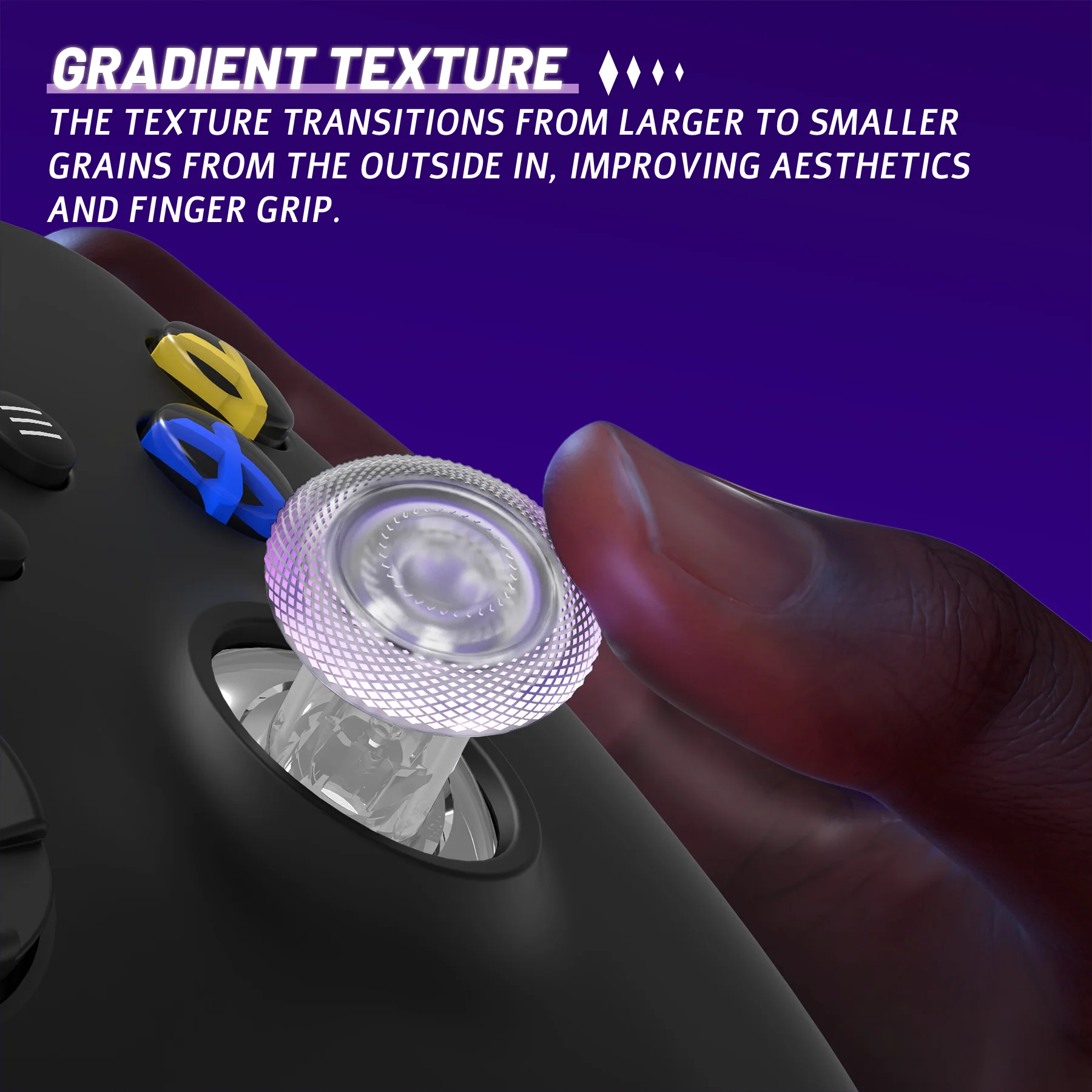 eXtremeRate ThumbsGear V3 Interchangeable Thumbsticks for Xbox Core Controller & Xbox One S/X/Elite Controller & Nintendo Switch Pro Controller - Clear - Image 7