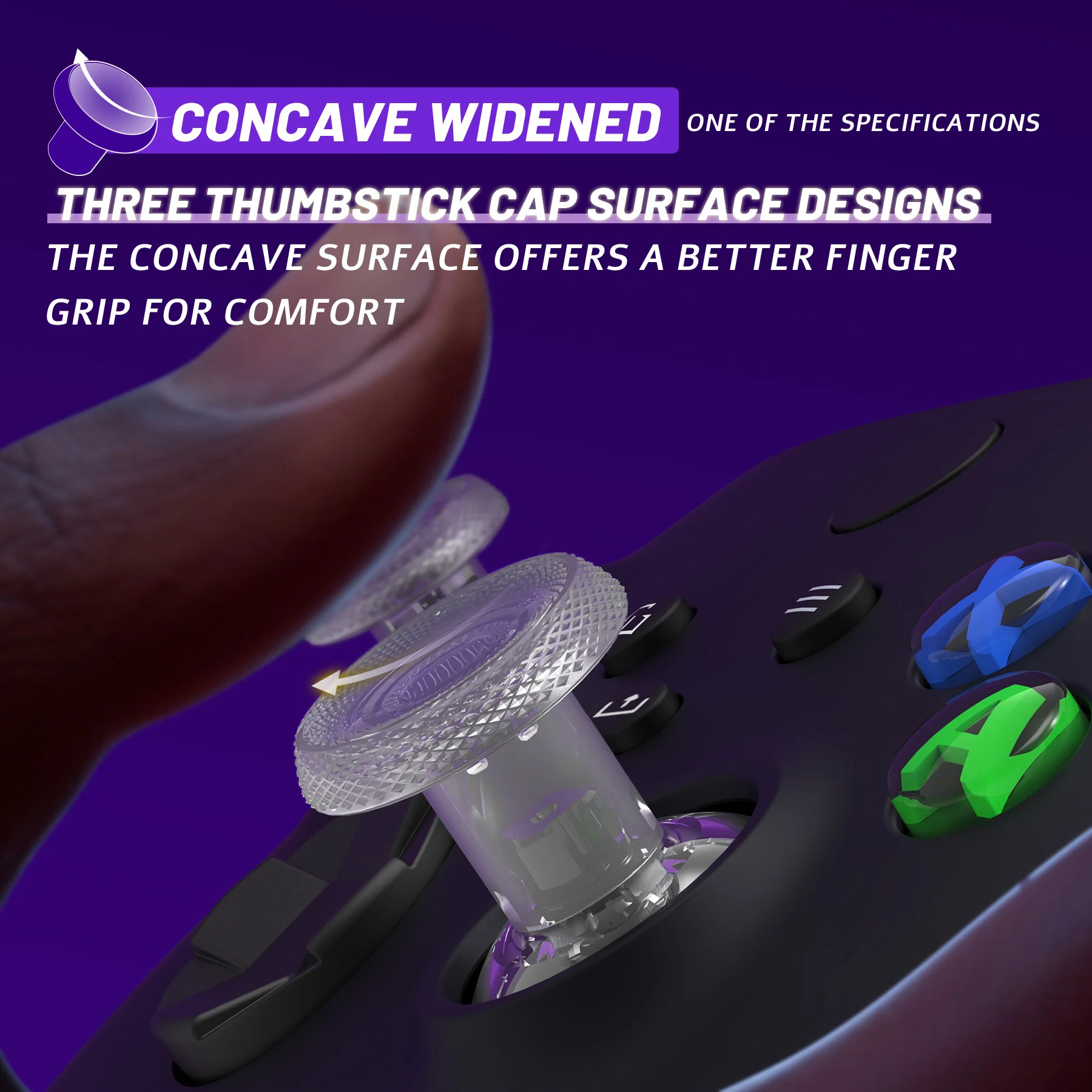 eXtremeRate ThumbsGear V3 Interchangeable Thumbsticks for Xbox Core Controller & Xbox One S/X/Elite Controller & Nintendo Switch Pro Controller - Clear - Image 8