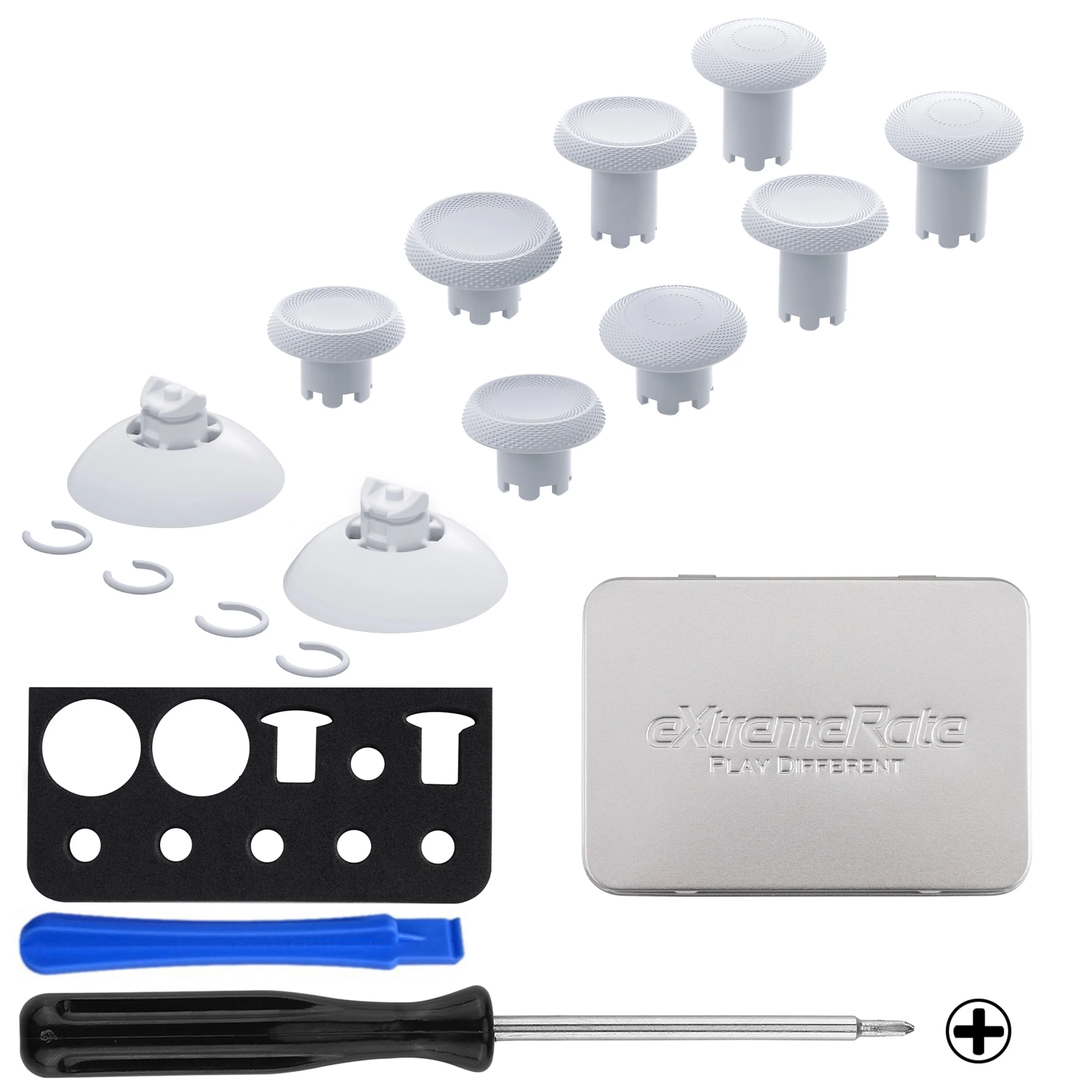 eXtremeRate ThumbsGear V3 Interchangeable Thumbsticks for Xbox Core Controller & Xbox One S/X/Elite Controller & Nintendo Switch Pro Controller - Original White - Image 2
