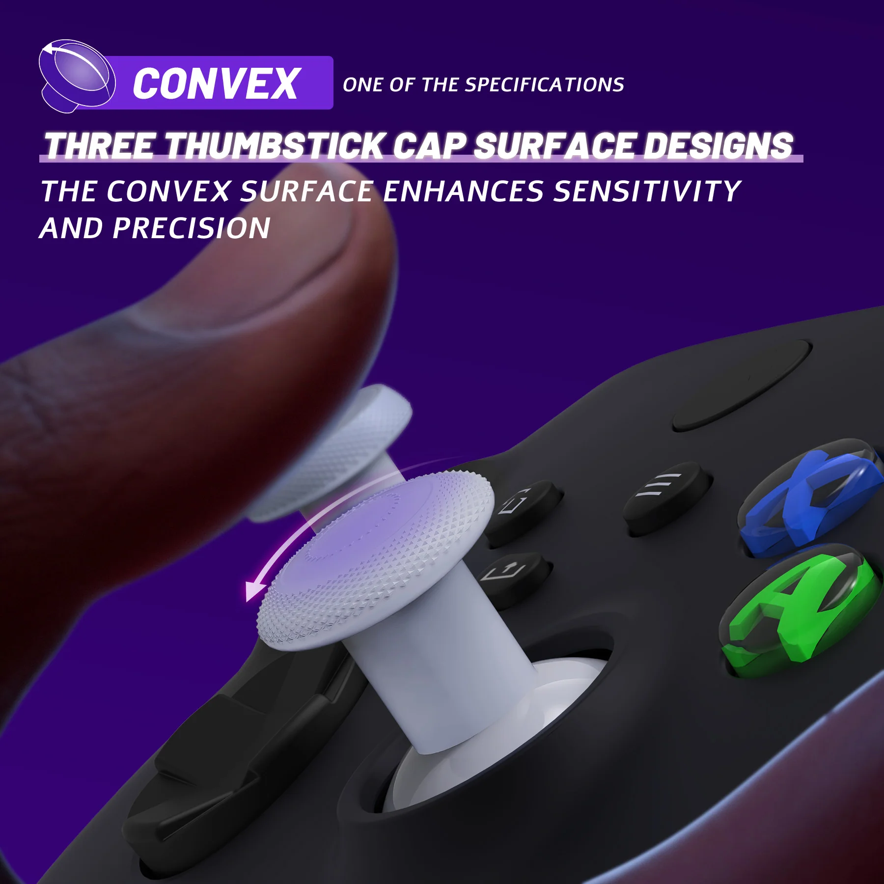 eXtremeRate ThumbsGear V3 Interchangeable Thumbsticks for Xbox Core Controller & Xbox One S/X/Elite Controller & Nintendo Switch Pro Controller - Original White - Image 6