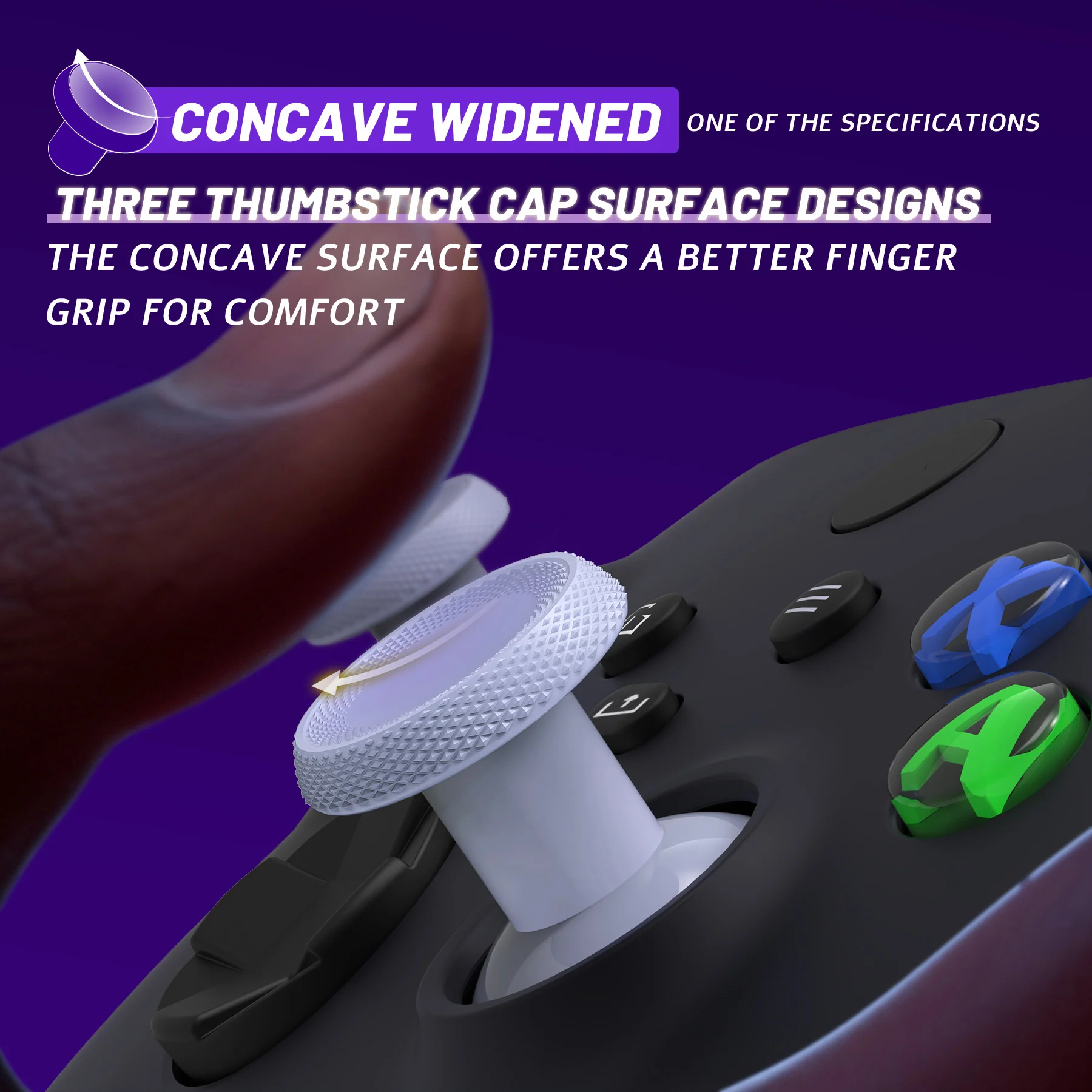 eXtremeRate ThumbsGear V3 Interchangeable Thumbsticks for Xbox Core Controller & Xbox One S/X/Elite Controller & Nintendo Switch Pro Controller - Original White - Image 7