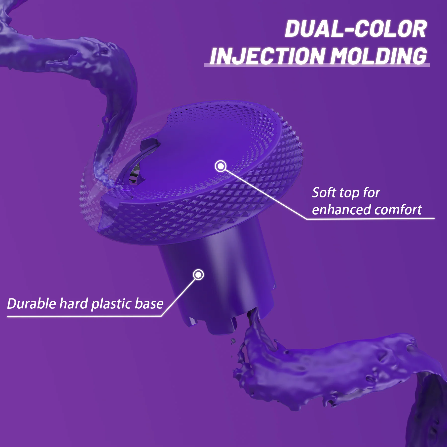 eXtremeRate ThumbsGear V3 Interchangeable Thumbsticks for Xbox Core Controller & Xbox One S/X/Elite Controller & Nintendo Switch Pro Controller - Purple - Image 10