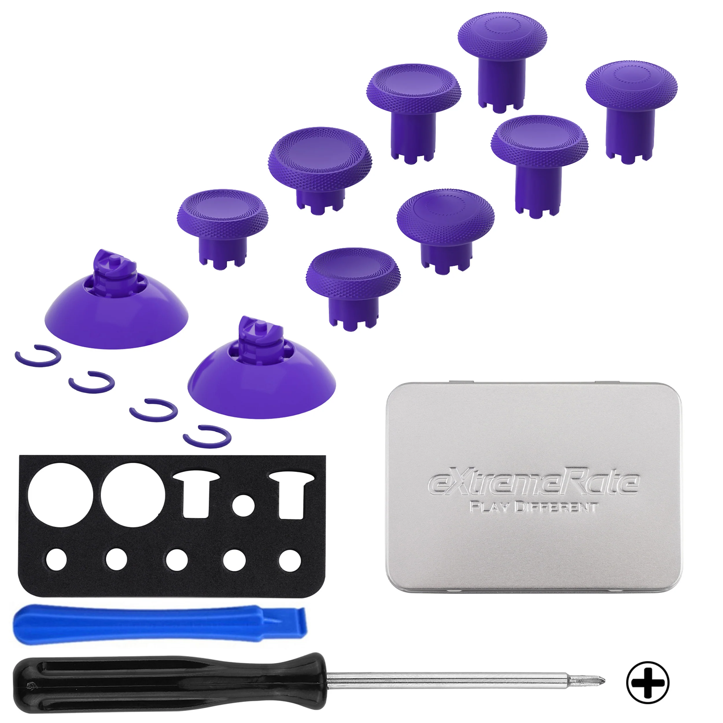 eXtremeRate ThumbsGear V3 Interchangeable Thumbsticks for Xbox Core Controller & Xbox One S/X/Elite Controller & Nintendo Switch Pro Controller - Purple - Image 2
