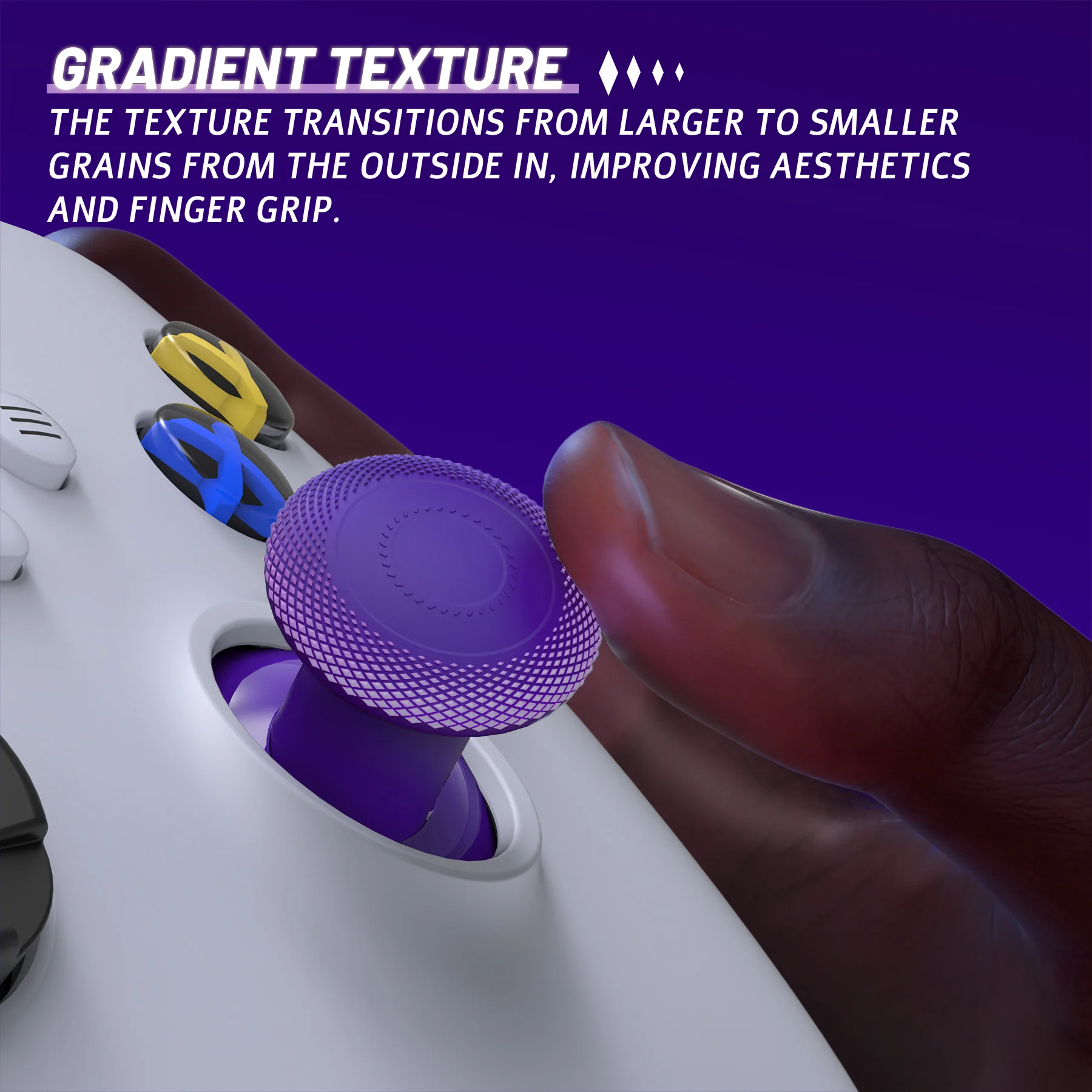 eXtremeRate ThumbsGear V3 Interchangeable Thumbsticks for Xbox Core Controller & Xbox One S/X/Elite Controller & Nintendo Switch Pro Controller - Purple - Image 8