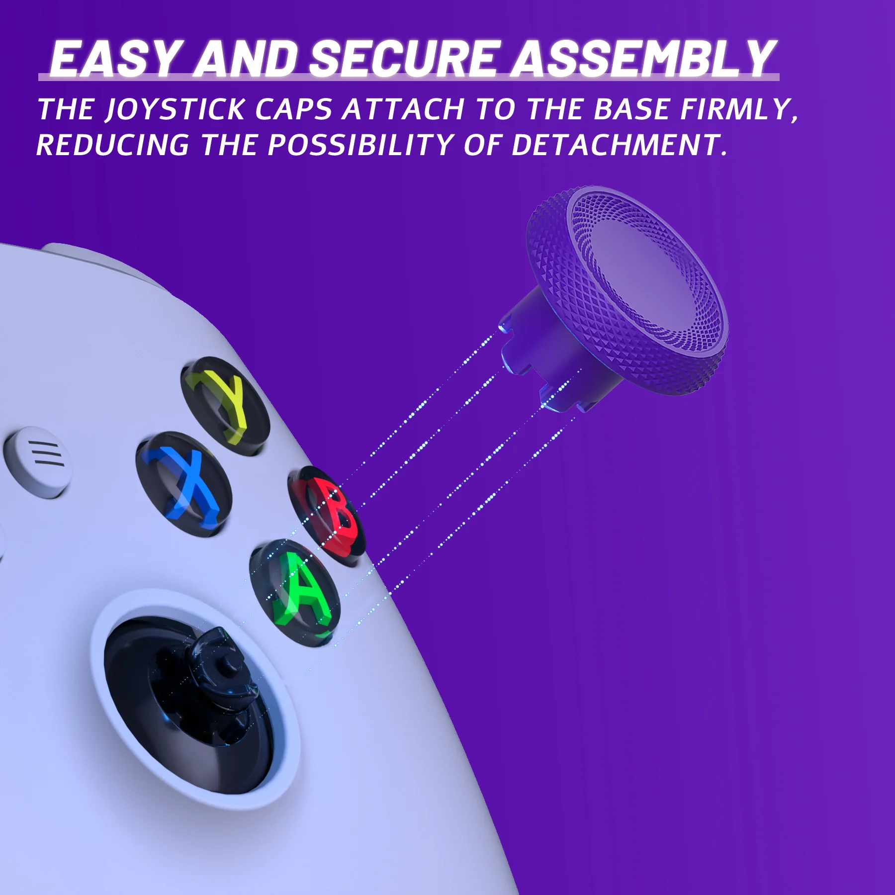 eXtremeRate ThumbsGear V3 Interchangeable Thumbsticks for Xbox Core Controller & Xbox One S/X/Elite Controller & Nintendo Switch Pro Controller - Purple - Image 9