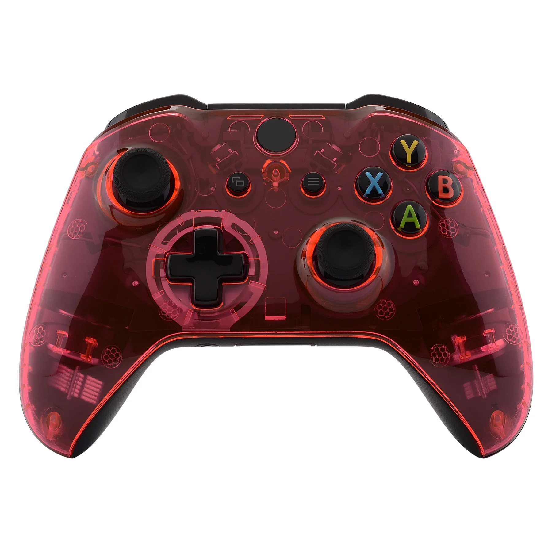 eXtremeRate Replacement Front Housing Shell for Xbox One X & S Controller (Model 1708) - Transparent Crystal Clear Pink - Image 2