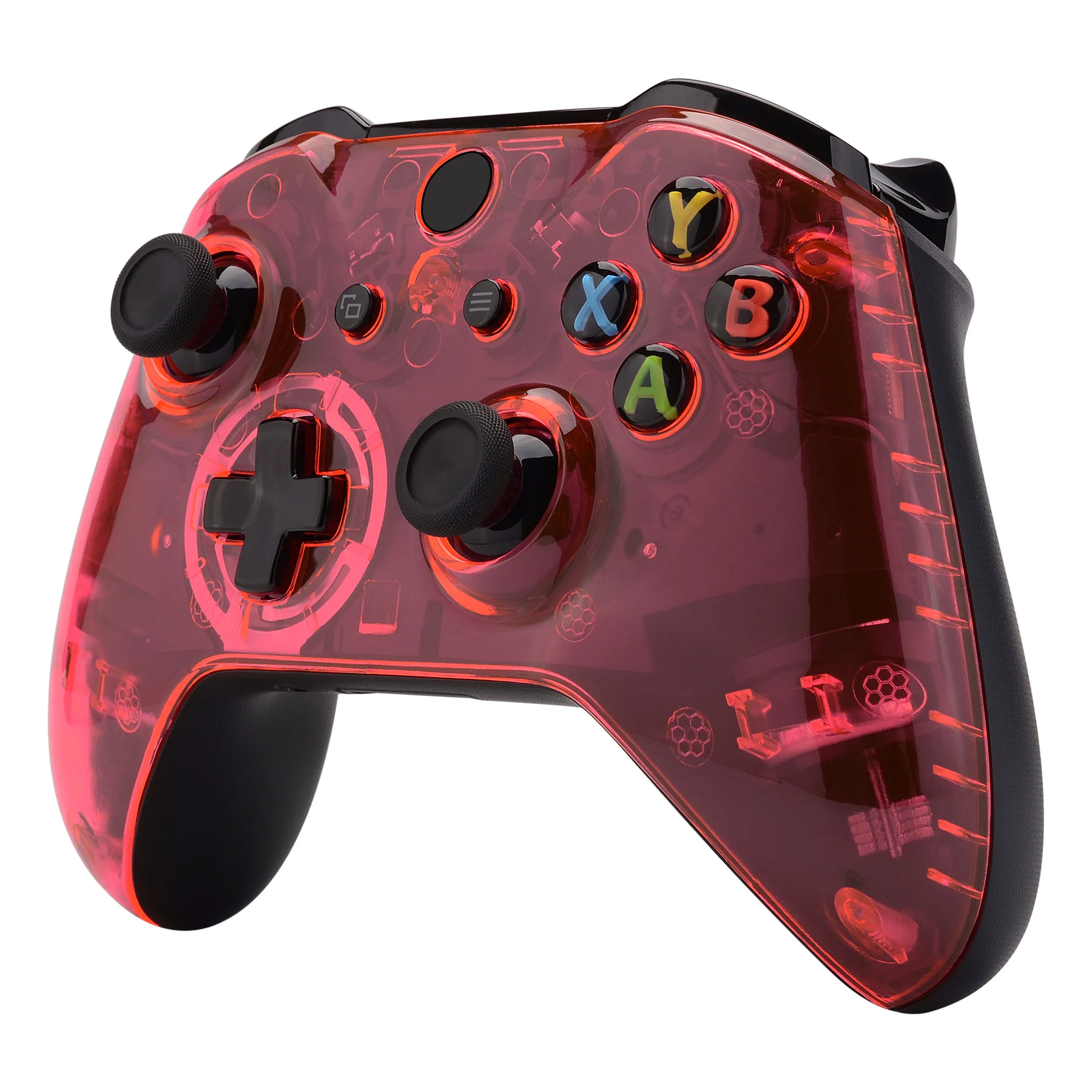 eXtremeRate Replacement Front Housing Shell for Xbox One X & S Controller (Model 1708) - Transparent Crystal Clear Pink - Image 4