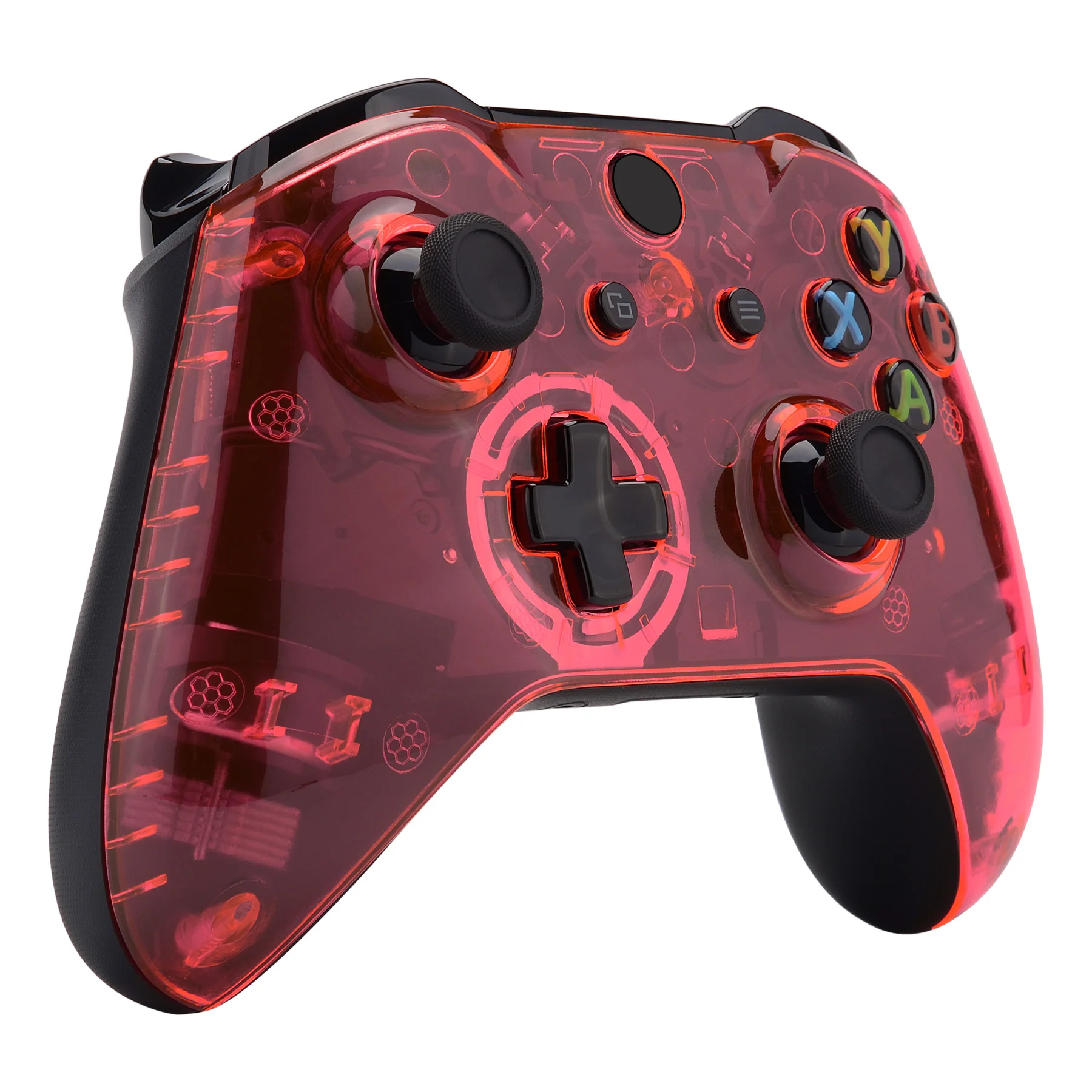 eXtremeRate Replacement Front Housing Shell for Xbox One X & S Controller (Model 1708) - Transparent Crystal Clear Pink - Image 5