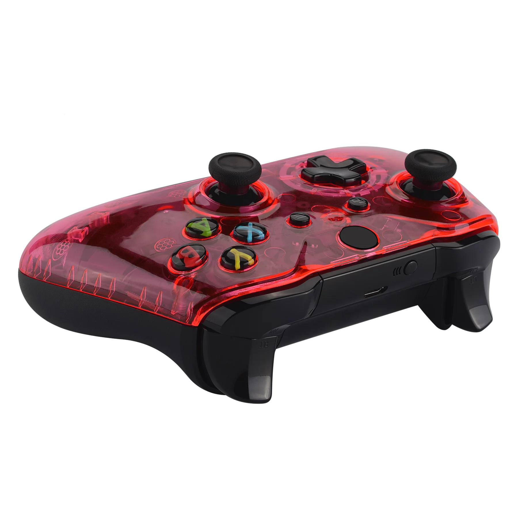 eXtremeRate Replacement Front Housing Shell for Xbox One X & S Controller (Model 1708) - Transparent Crystal Clear Pink - Image 6