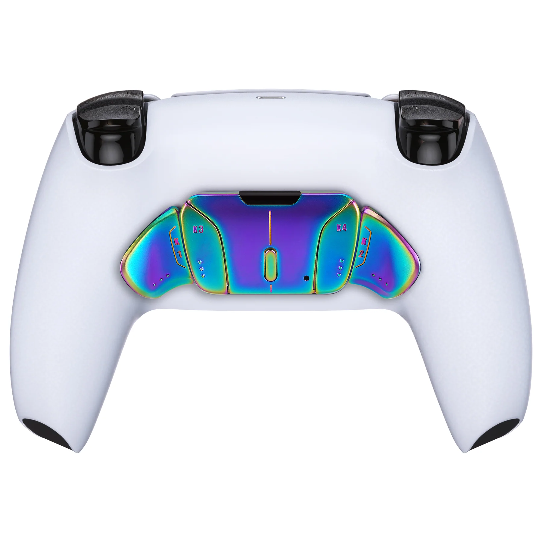 eXtremeRate Turn RISE & RISE4 to RISE4 RMB Kit – Real Metal Buttons (RMB) Version K1 K2 K3 K4 Back Buttons Housing & Remap PCB Board for eXtremeRate RISE & RISE4 Remap kit, Compatible with PS5 Controller - Metallic Rainbow Aura Blue & Purple - Image 5