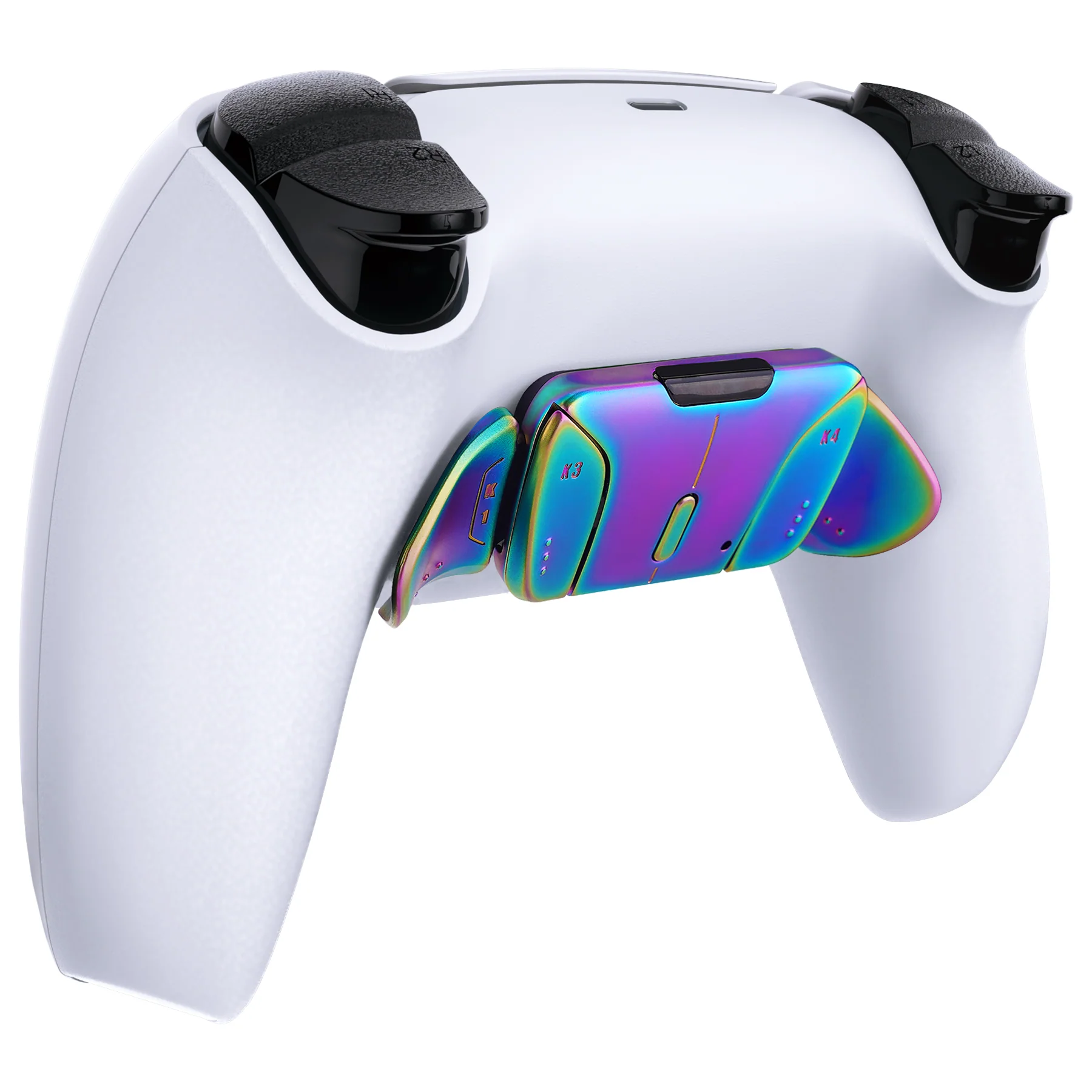 eXtremeRate Turn RISE & RISE4 to RISE4 RMB Kit – Real Metal Buttons (RMB) Version K1 K2 K3 K4 Back Buttons Housing & Remap PCB Board for eXtremeRate RISE & RISE4 Remap kit, Compatible with PS5 Controller - Metallic Rainbow Aura Blue & Purple - Image 6