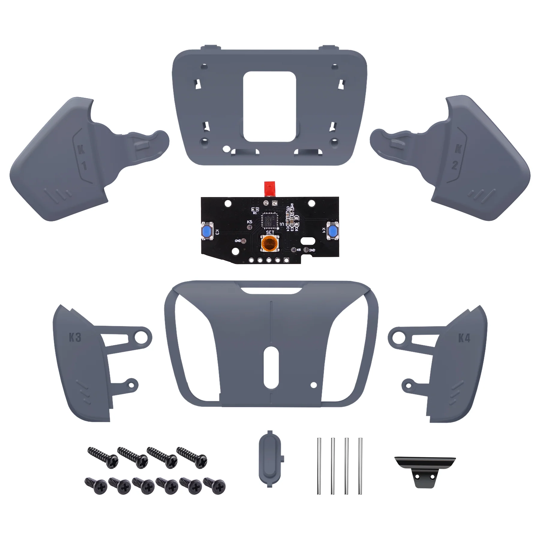 eXtremeRate Turn RISE to RISE4 Kit – Redesigned K1 K2 K3 K4 Back Buttons Housing & Remap PCB Board for eXtremeRate RISE & RISE4 Remap kit, Compatible with PS5 Controller - Sterling Silver - Image 3