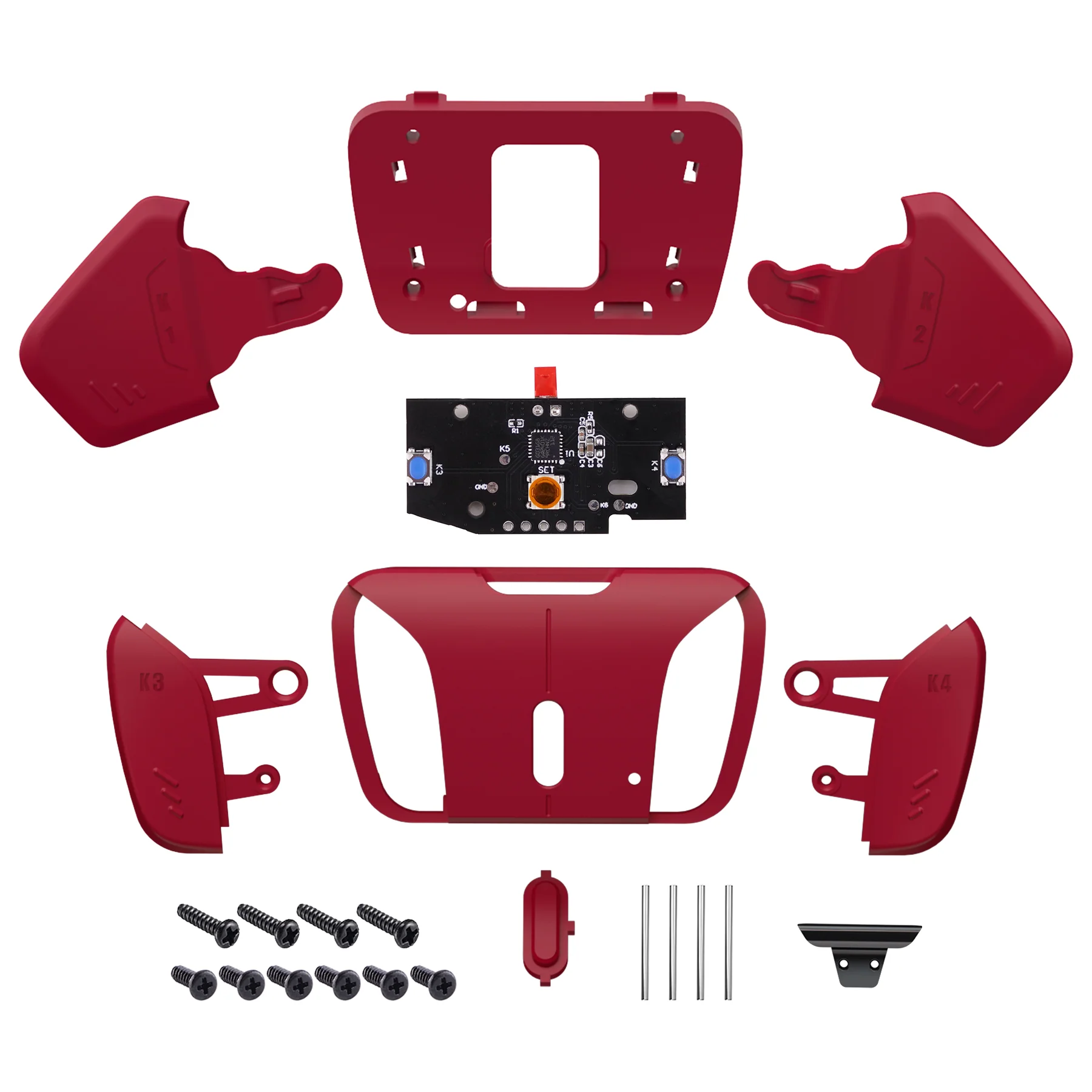 eXtremeRate Turn RISE to RISE4 Kit – Redesigned K1 K2 K3 K4 Back Buttons Housing & Remap PCB Board for eXtremeRate RISE & RISE4 Remap kit, Compatible with PS5 Controller - Volcanic Red - Image 3