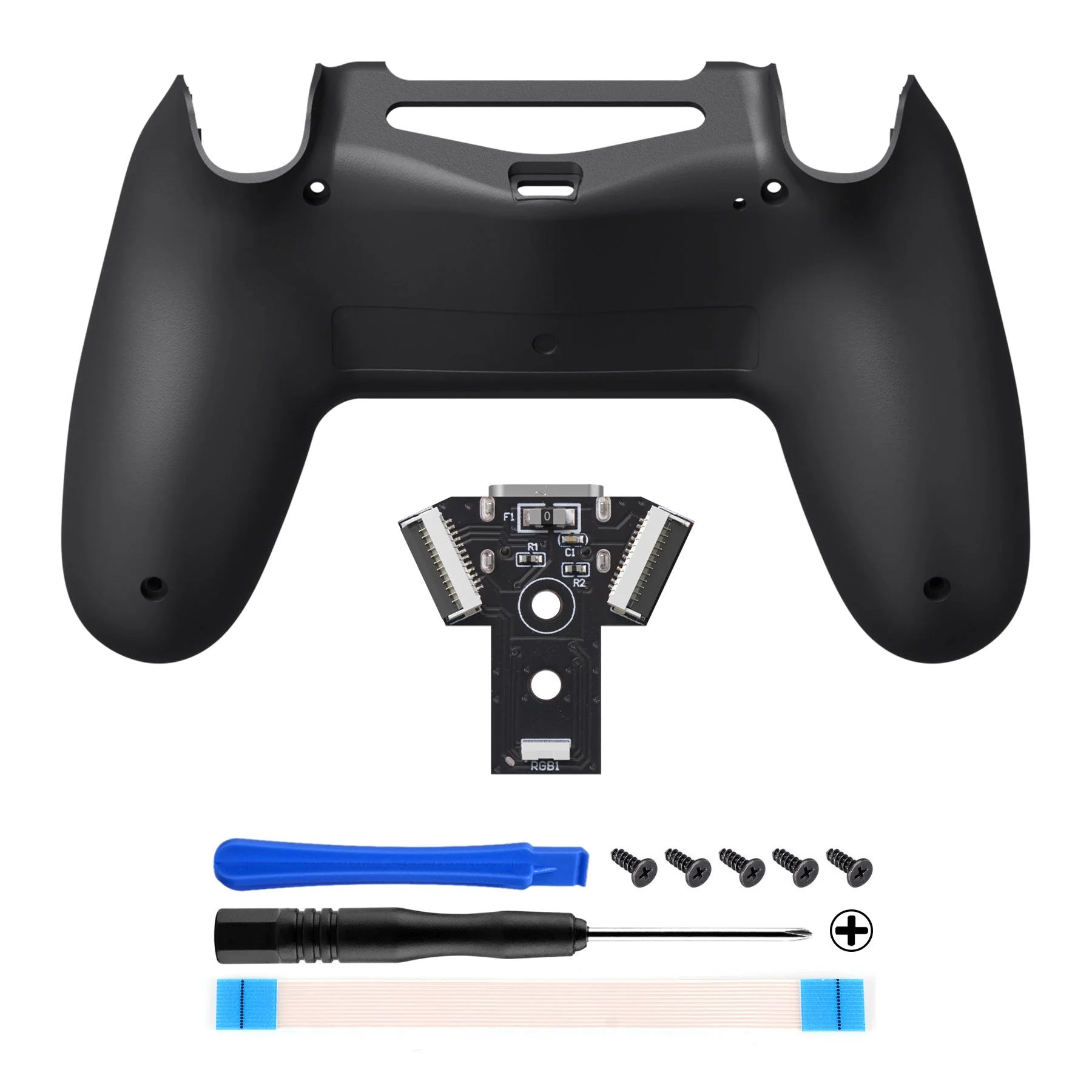 eXtremeRate Type-C Version Replacement Bottom Shell Compatible with PS4 Controller JDM-040/050/055 Models - Black - Image 2