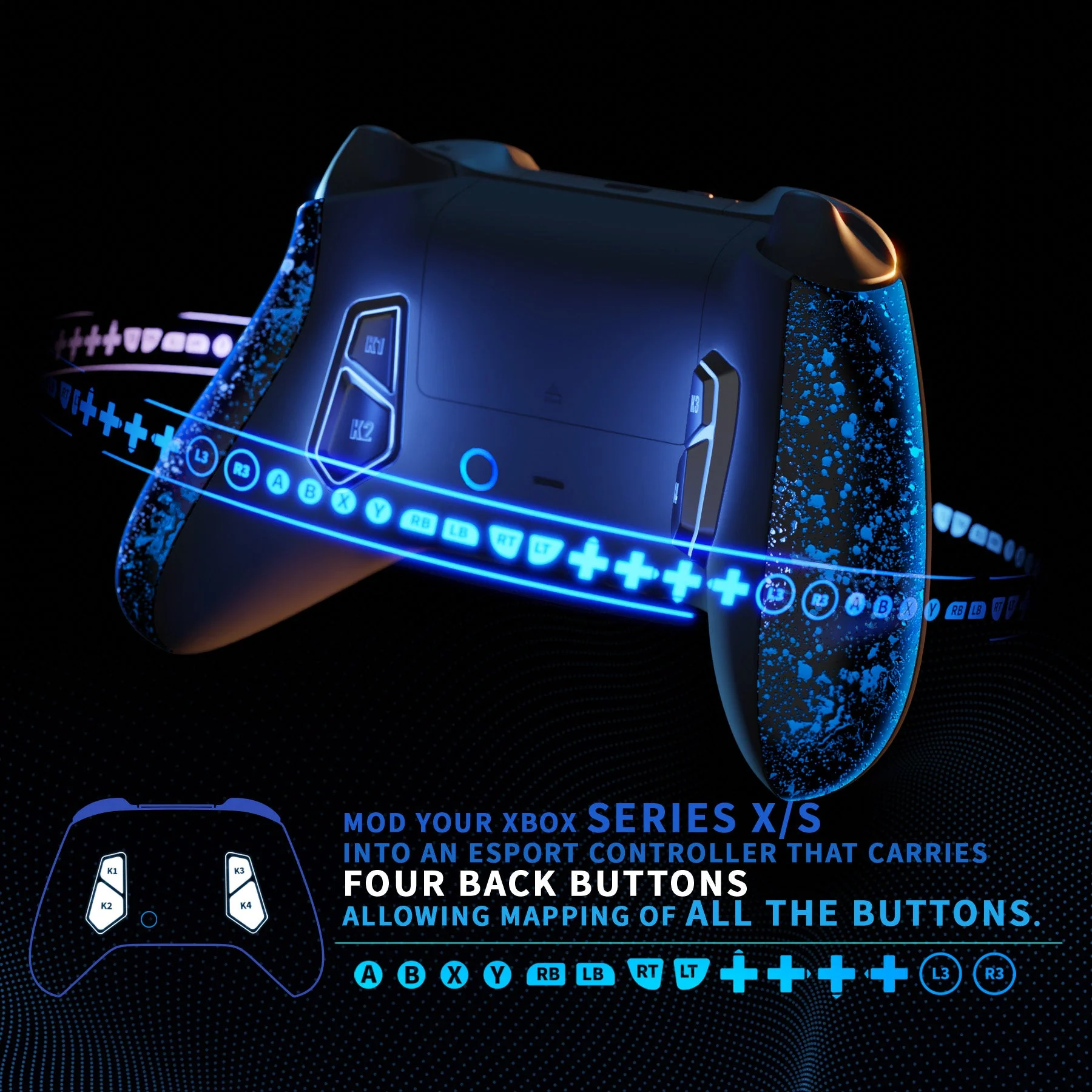eXtremeRate VICTOR X Remap Kit for Xbox Series X & S Controller - Textured Blue - Image 5