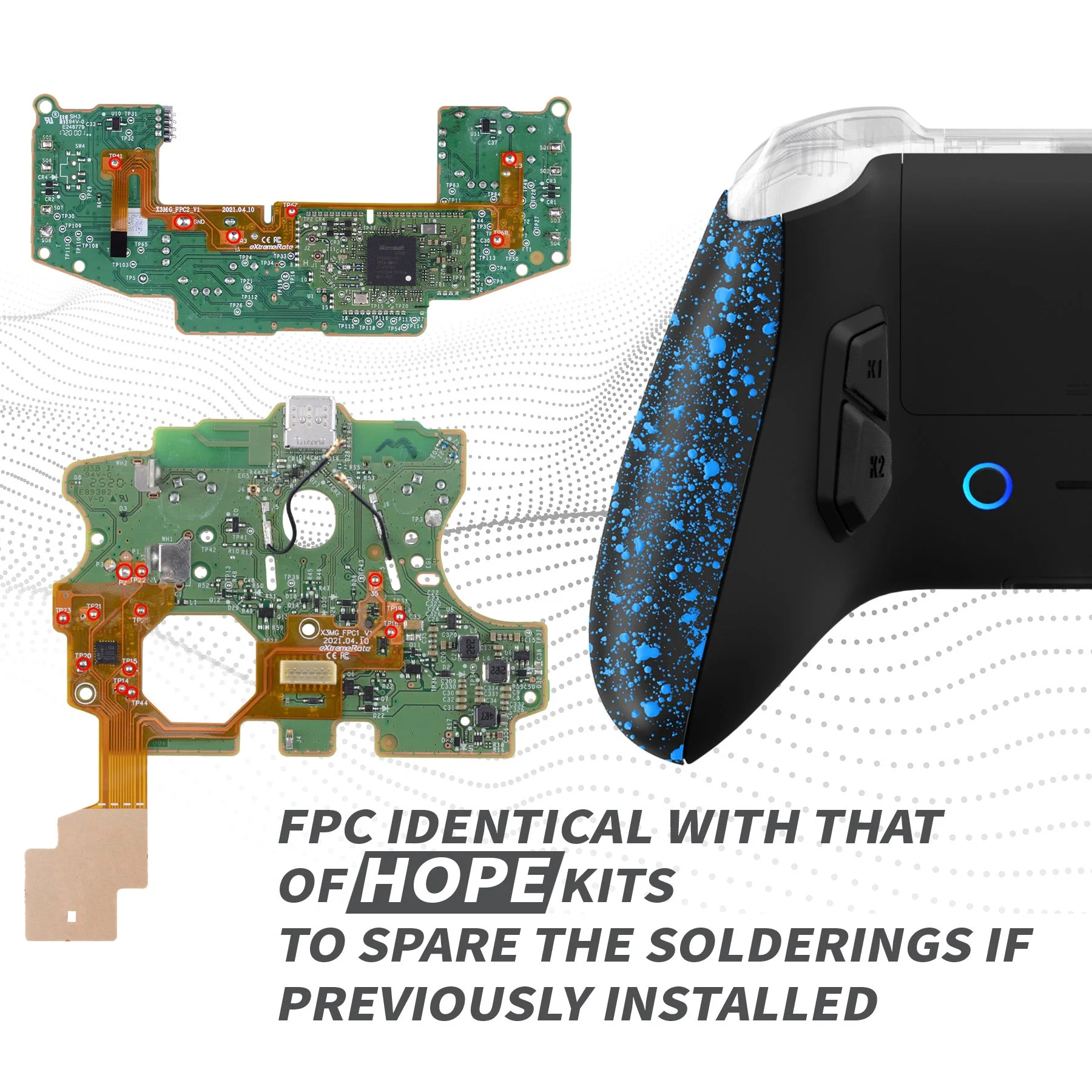 eXtremeRate VICTOR X Remap Kit for Xbox Series X & S Controller - Textured Blue - Image 9