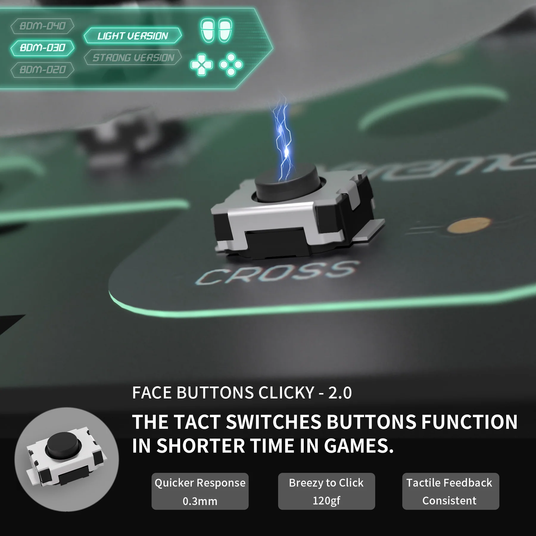 eXtremeRate Whole Set - Light Version Clicky Kit for PS5 Controller BDM-030, Custom Micro Switch L2R2 Face Buttons Clicky Kit and Tactile L1R1 Keys Mouse Click for PS5 Controller - Image 11