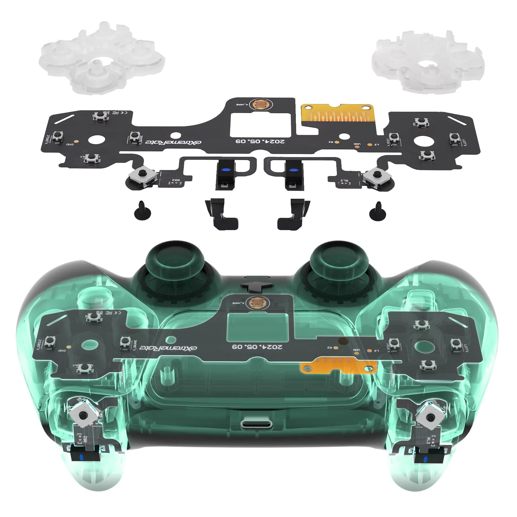 eXtremeRate Whole Set - Light Version Clicky Kit for PS5 Controller BDM-030, Custom Micro Switch L2R2 Face Buttons Clicky Kit and Tactile L1R1 Keys Mouse Click for PS5 Controller - Image 4