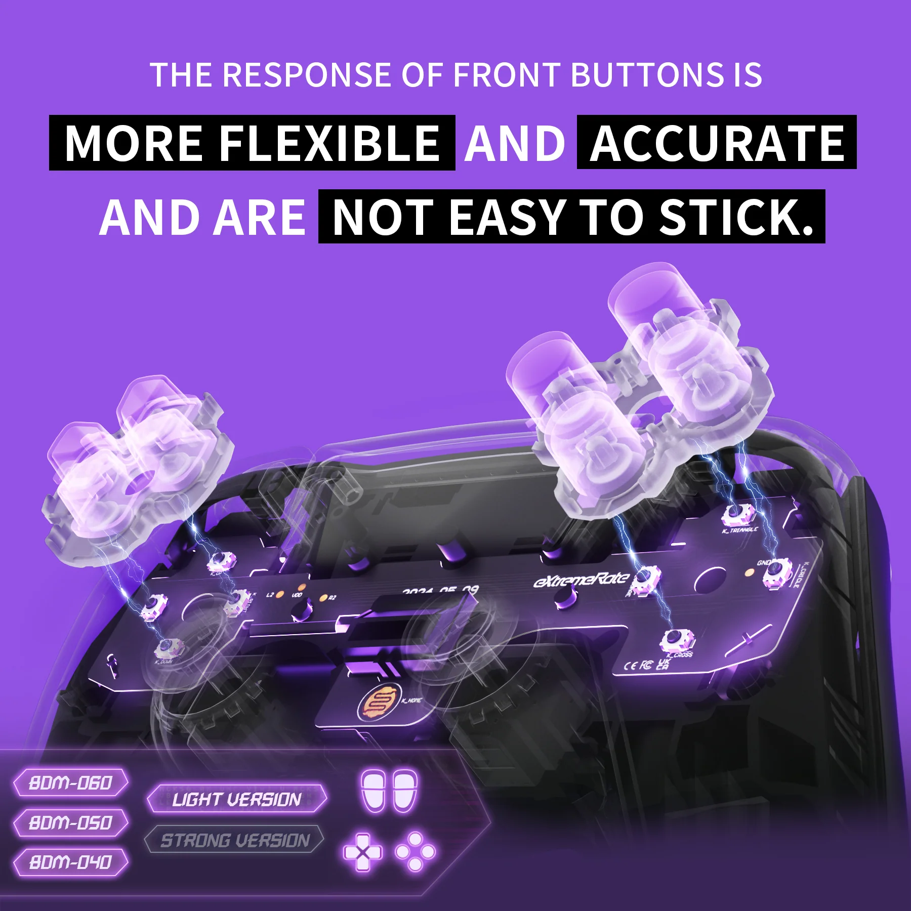 eXtremeRate Whole Set - Light Version Clicky Kit V2 for PS5 Controller BDM-040/050/060 Shoulder Face Buttons, Micro Switch L2R2 Clicky Hair Trigger Kit and Tactile L1R1 Face Buttons Mouse Click for PS5 Controller - Image 11
