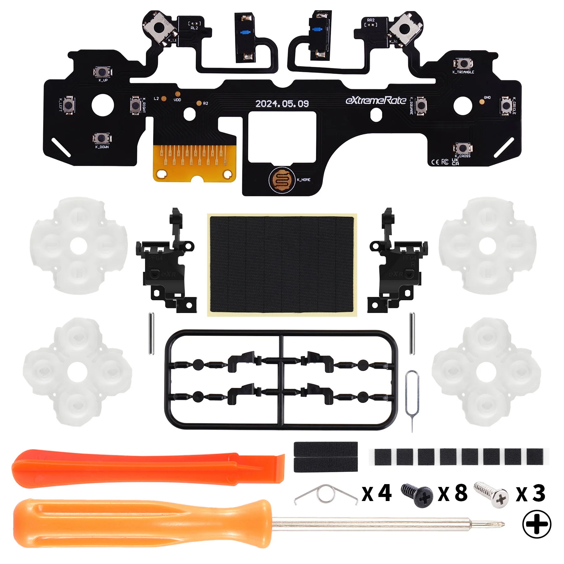 eXtremeRate Whole Set - Light Version Clicky Kit V2 for PS5 Controller BDM-040/050/060 Shoulder Face Buttons, Micro Switch L2R2 Clicky Hair Trigger Kit and Tactile L1R1 Face Buttons Mouse Click for PS5 Controller - Image 2