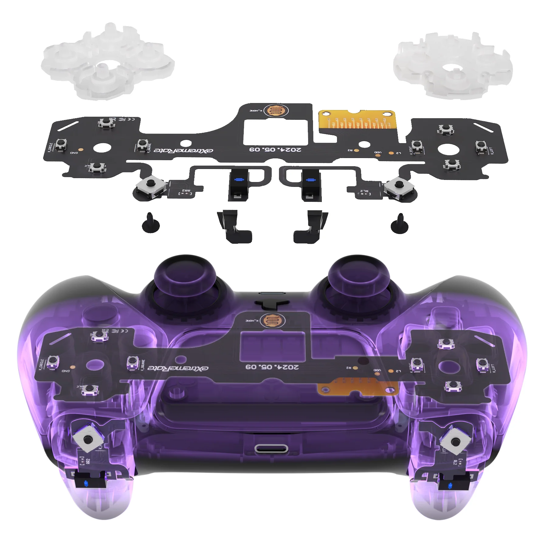 eXtremeRate Whole Set - Light Version Clicky Kit V2 for PS5 Controller BDM-040/050/060 Shoulder Face Buttons, Micro Switch L2R2 Clicky Hair Trigger Kit and Tactile L1R1 Face Buttons Mouse Click for PS5 Controller - Image 4