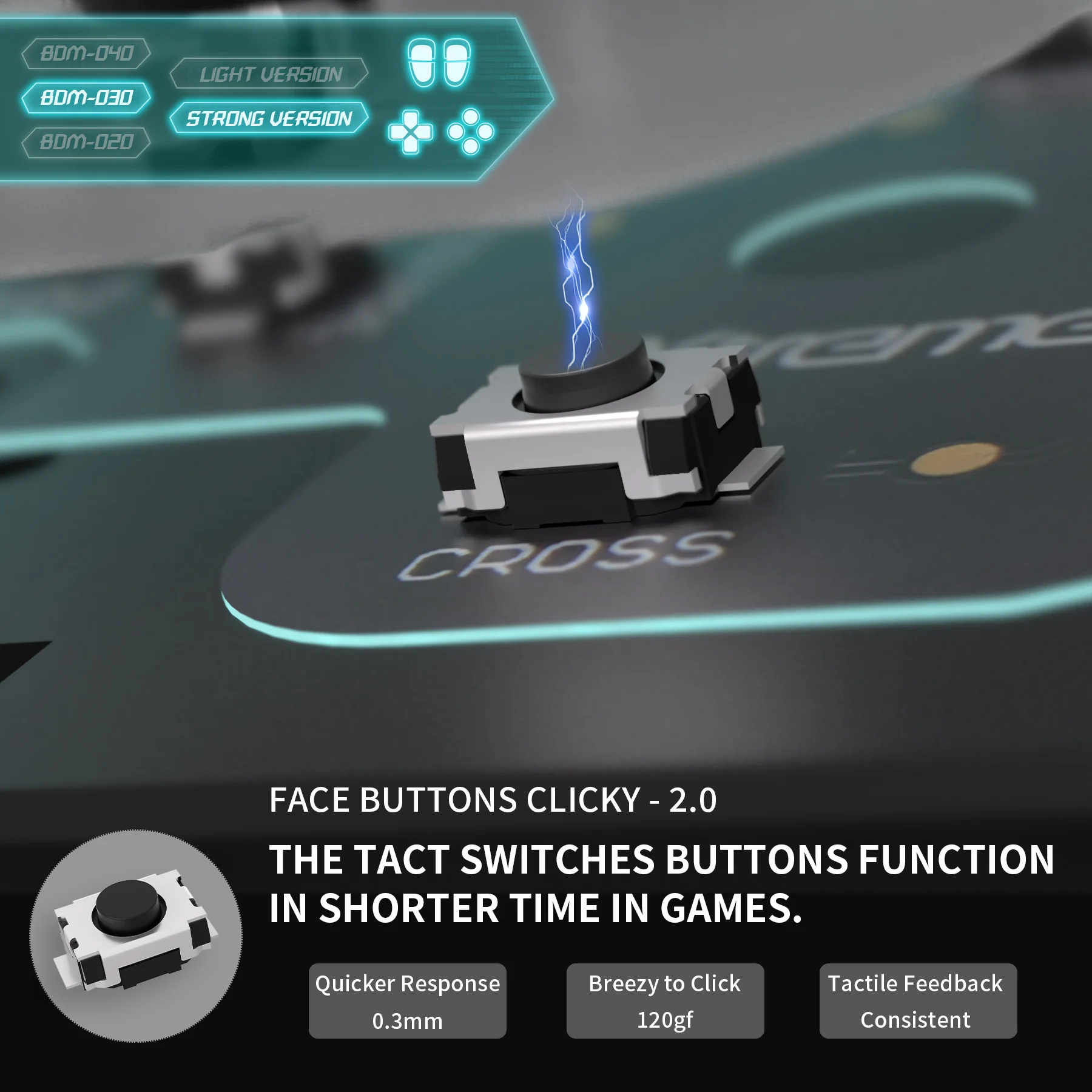 eXtremeRate Whole Set - Strong Version Clicky Kit for PS5 Controller BDM-030, Custom Micro Switch L2R2 Face Buttons Clicky Kit and Tactile L1R1 Keys Mouse Click for PS5 Controller - Image 11