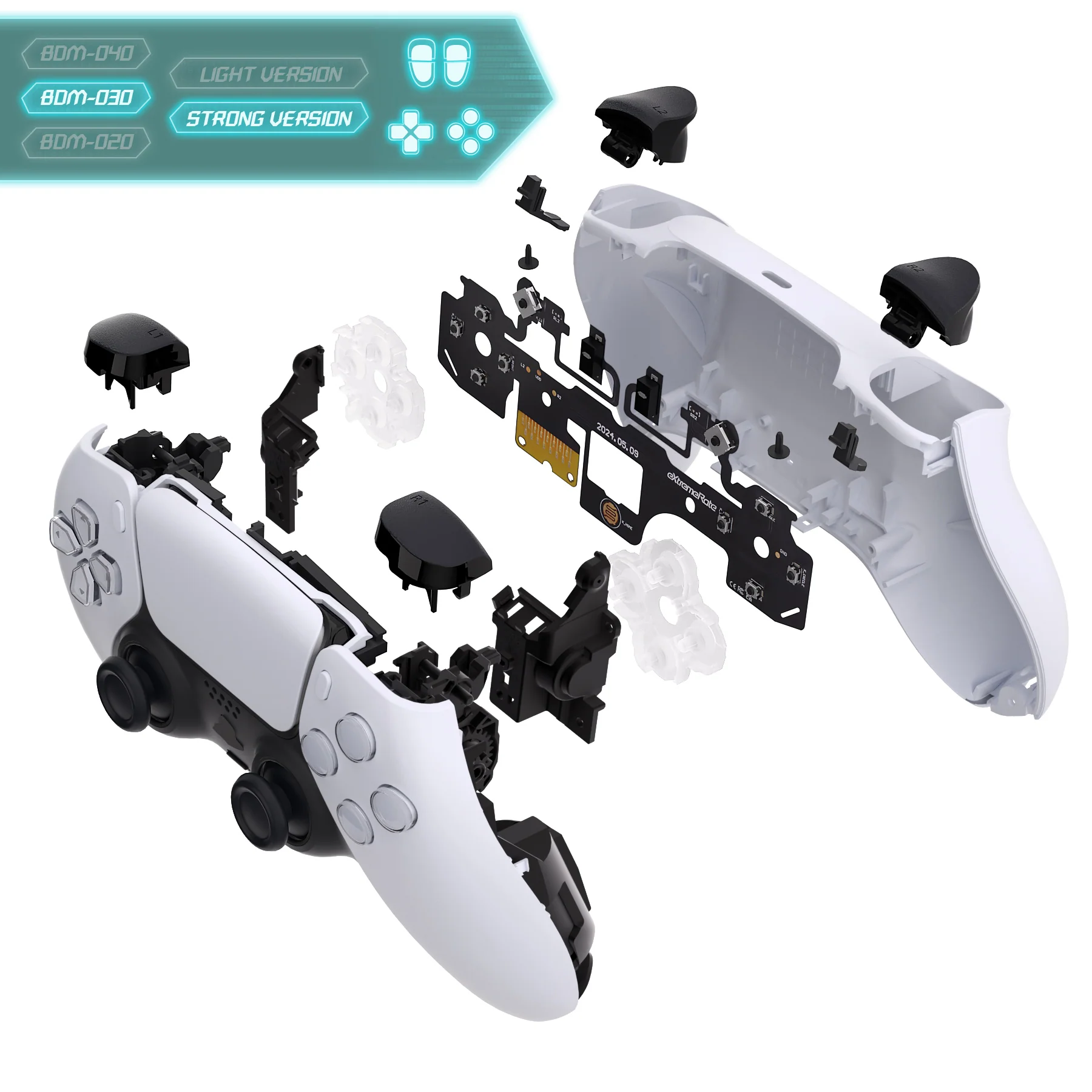 eXtremeRate Whole Set - Strong Version Clicky Kit for PS5 Controller BDM-030, Custom Micro Switch L2R2 Face Buttons Clicky Kit and Tactile L1R1 Keys Mouse Click for PS5 Controller - Image 12