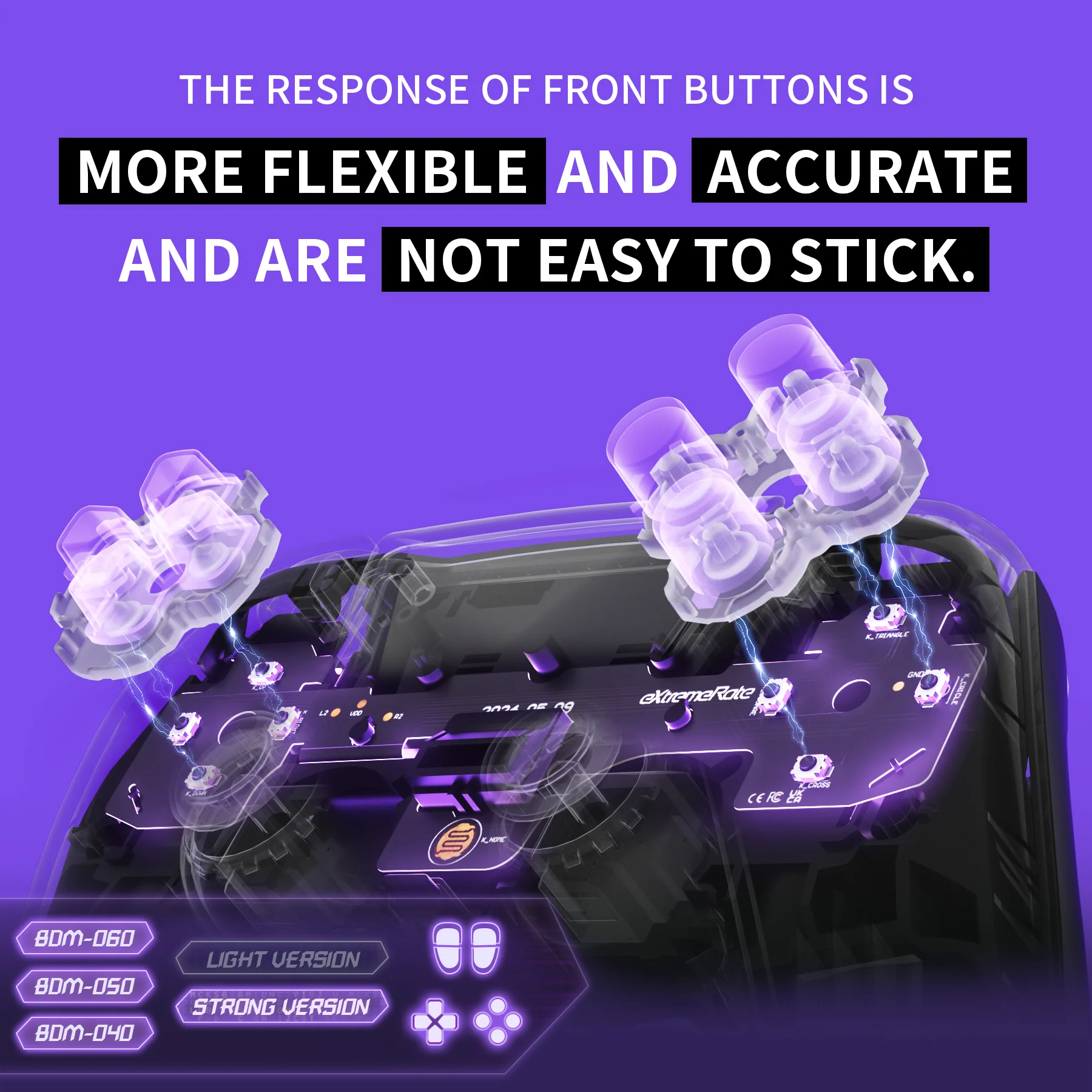eXtremeRate Whole Set - Strong Version Clicky Kit V2 for PS5 Controller BDM-040/050/060 Shoulder Face Buttons, Micro Switch L2R2 Clicky Hair Trigger Kit and Tactile L1R1 Face Buttons Mouse Click for PS5 Controller - Image 11