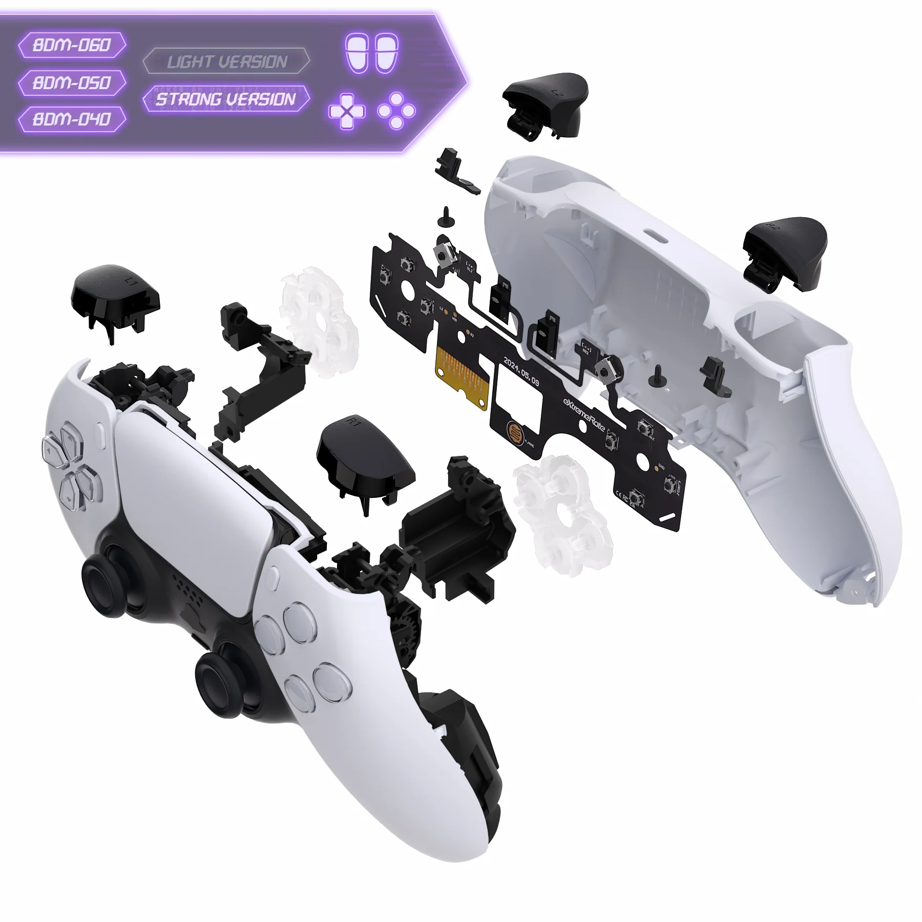 eXtremeRate Whole Set - Strong Version Clicky Kit V2 for PS5 Controller BDM-040/050/060 Shoulder Face Buttons, Micro Switch L2R2 Clicky Hair Trigger Kit and Tactile L1R1 Face Buttons Mouse Click for PS5 Controller - Image 5