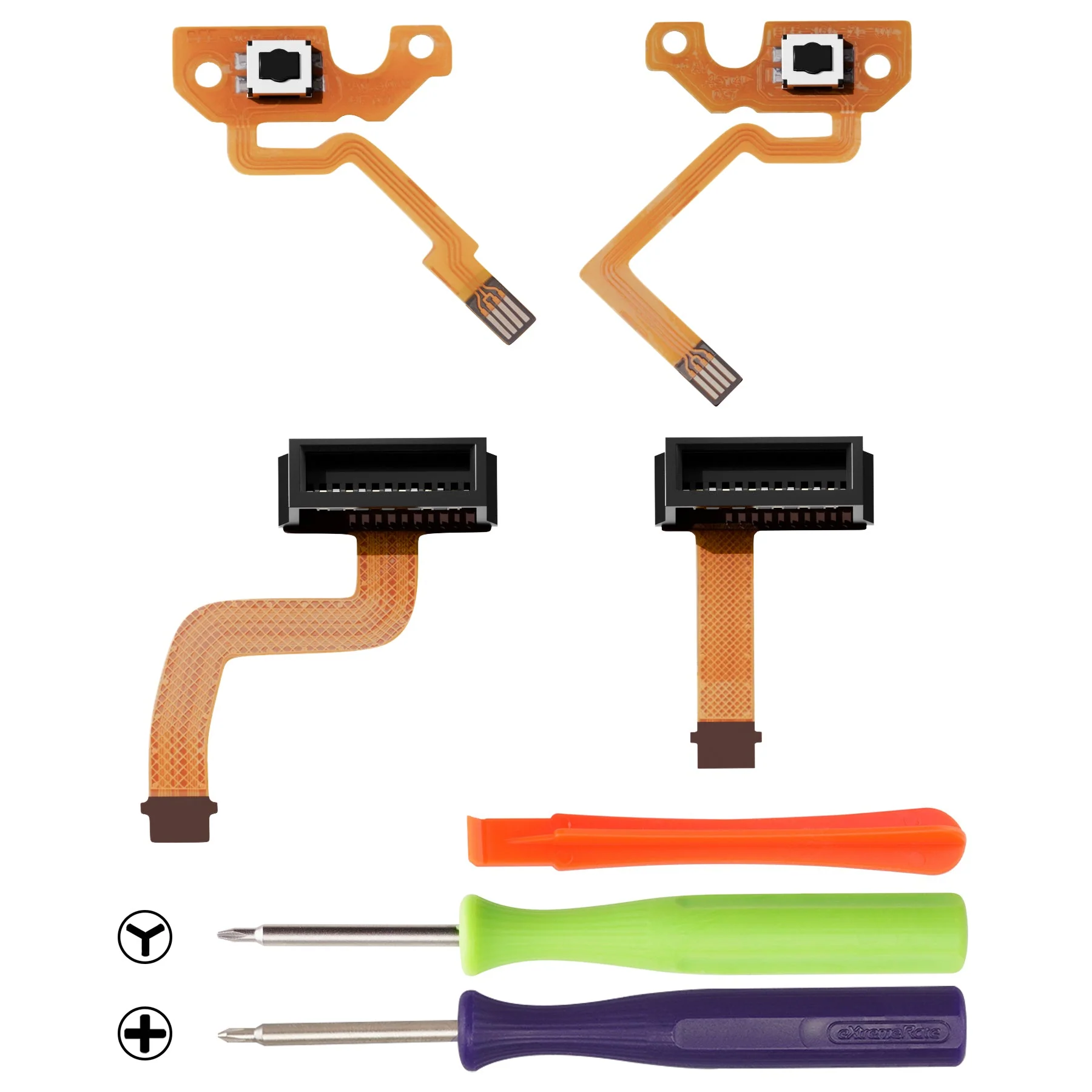 eXtremeRate ZL ZR Buttons Replacement Tactile Switches Ribbon Flex Cable & Custom Left Right Controller Charging Connector Female Socket Port FPC Cable Repair Parts for Nintendo Switch 2 Joycon - Image 2