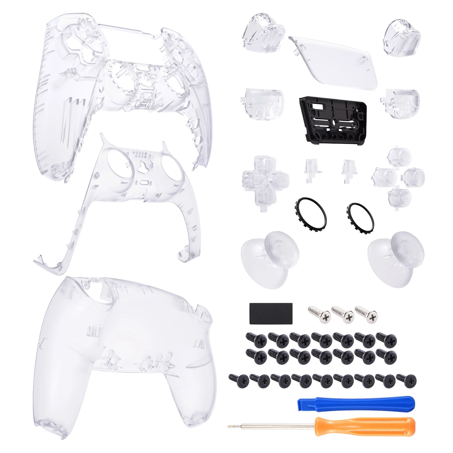 eXtremeRate Replacement Full Set Shells with Buttons Compatible with PS5 Controller BDM-010/020 - Clear - Image 8