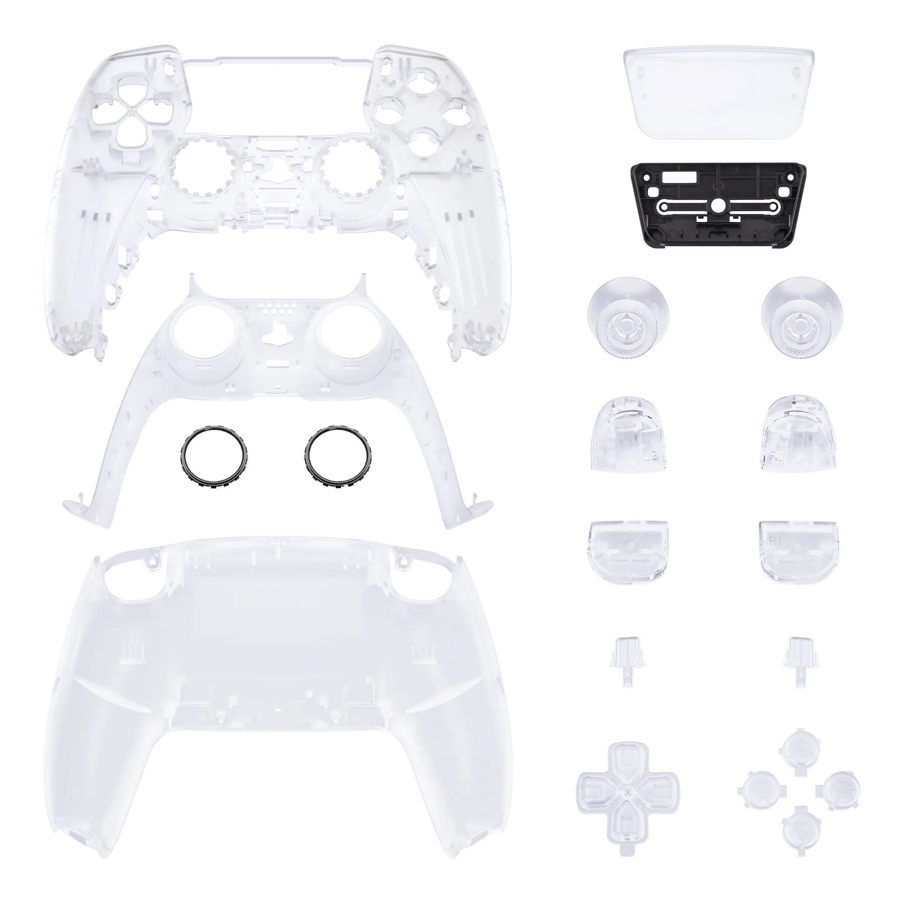 eXtremeRate Replacement Full Set Shells with Buttons Compatible with PS5 Controller BDM-010/020 - Clear - Image 9