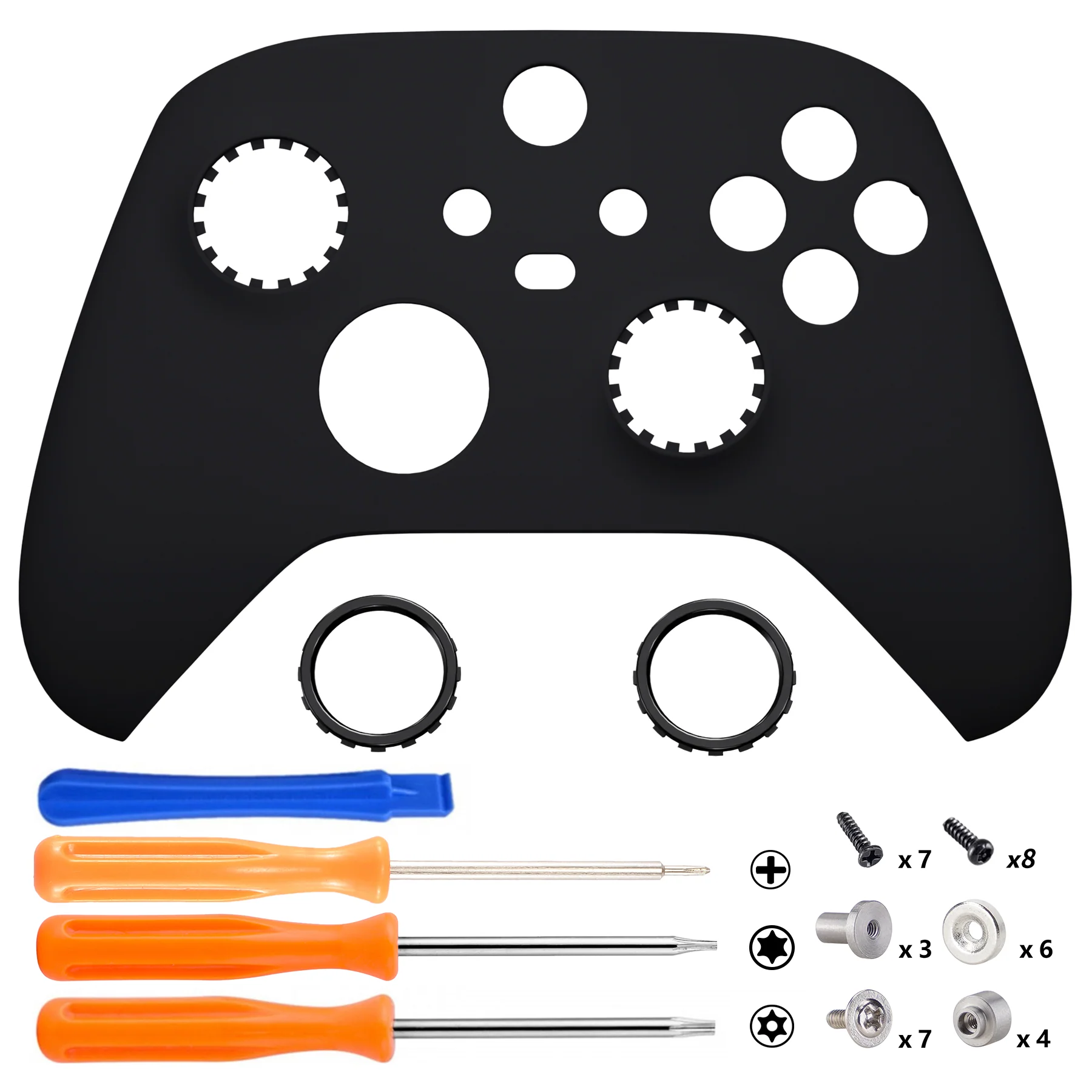 eXtremeRate FaceMag Magnetic Replacement Front Housing Shell with Accent Rings for Xbox Series X/S Controller & Xbox Core Controller Model 1914 - Black - Image 2