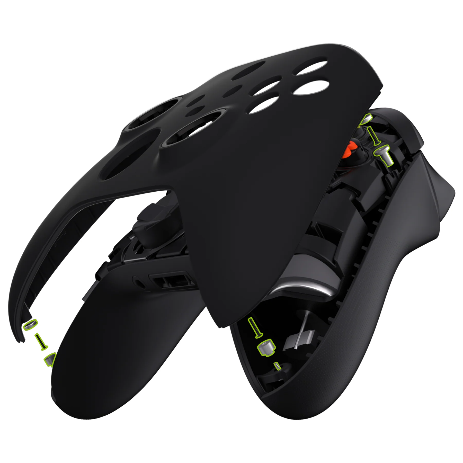 eXtremeRate FaceMag Magnetic Replacement Front Housing Shell with Accent Rings for Xbox Series X/S Controller & Xbox Core Controller Model 1914 - Black - Image 5