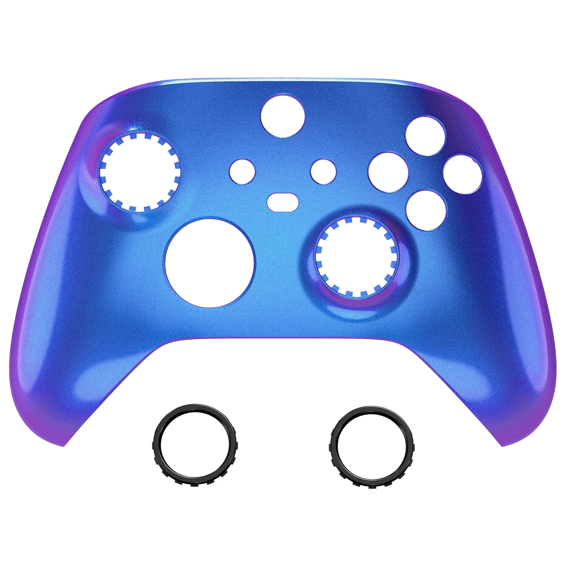 eXtremeRate FaceMag Magnetic Replacement Front Housing Shell with Accent Rings for Xbox Series X/S Controller & Xbox Core Controller Model 1914 - Chameleon Purple Blue - Image 10