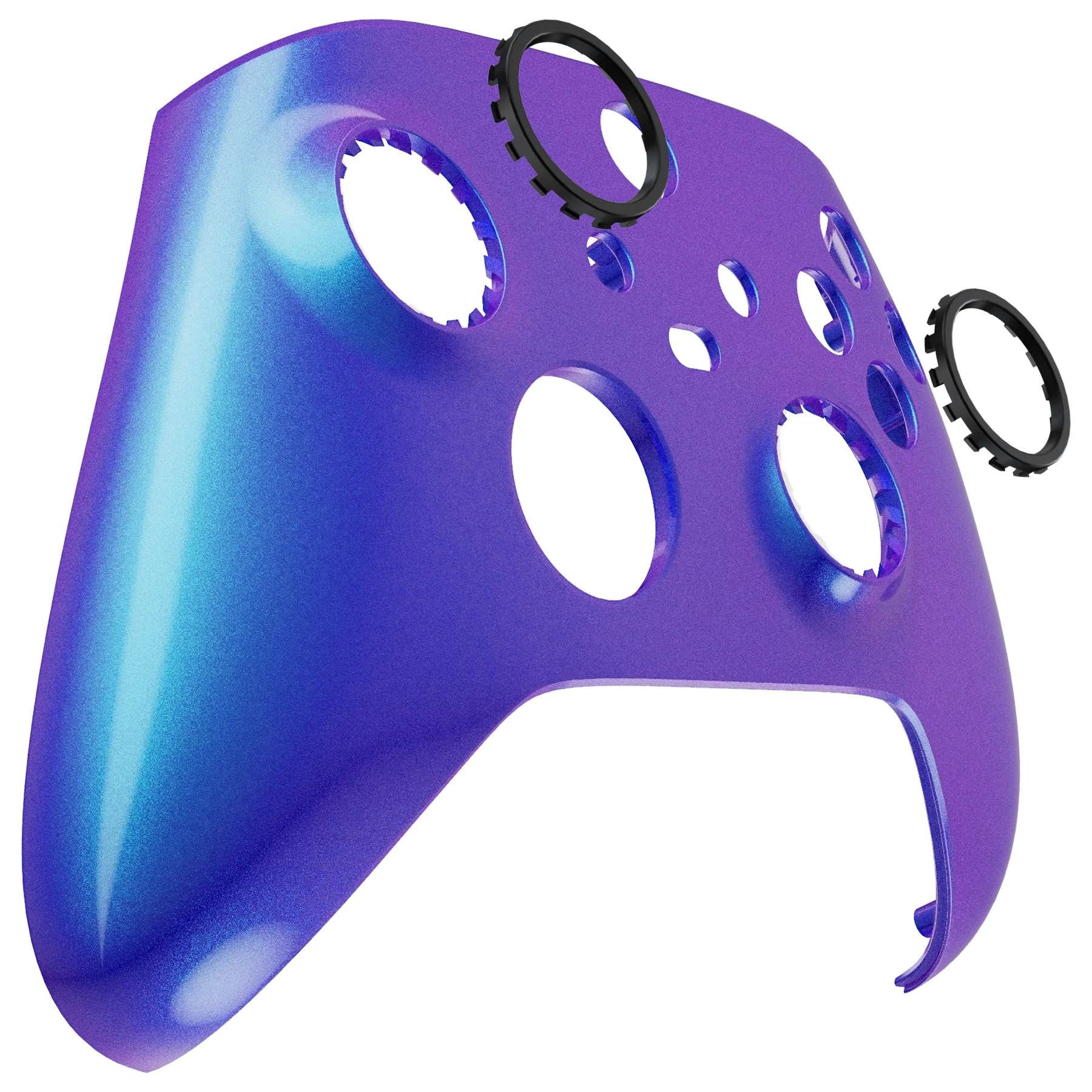 eXtremeRate FaceMag Magnetic Replacement Front Housing Shell with Accent Rings for Xbox Series X/S Controller & Xbox Core Controller Model 1914 - Chameleon Purple Blue - Image 12