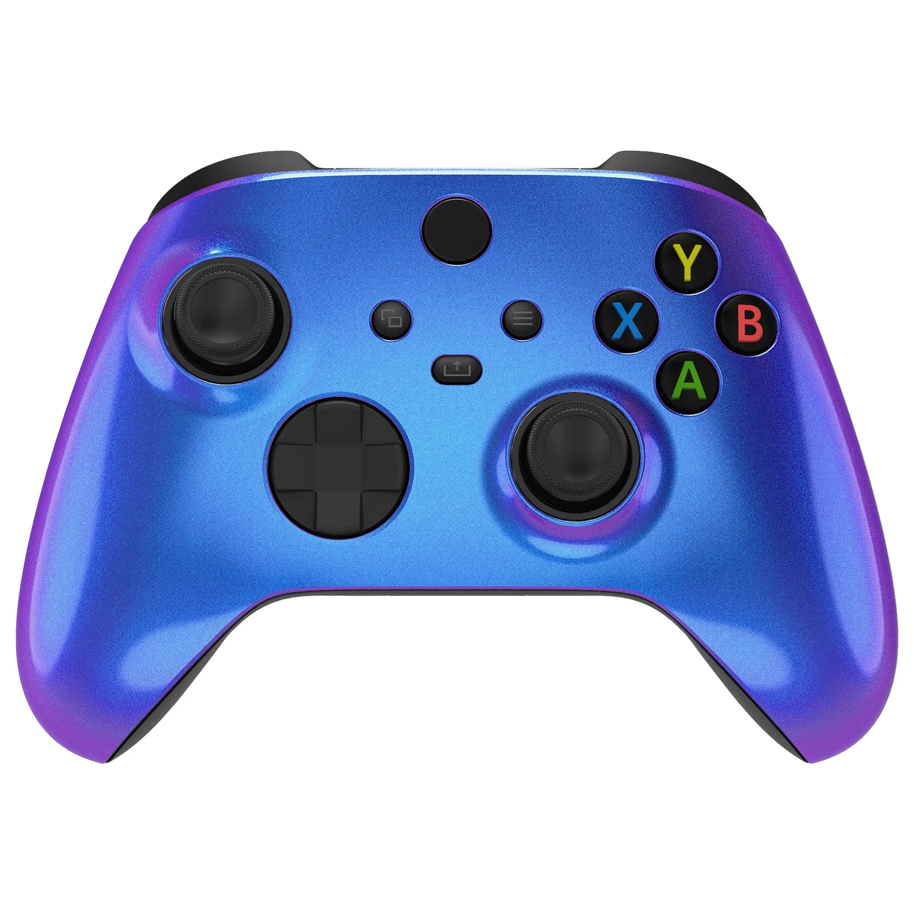 eXtremeRate FaceMag Magnetic Replacement Front Housing Shell with Accent Rings for Xbox Series X/S Controller & Xbox Core Controller Model 1914 - Chameleon Purple Blue - Image 6