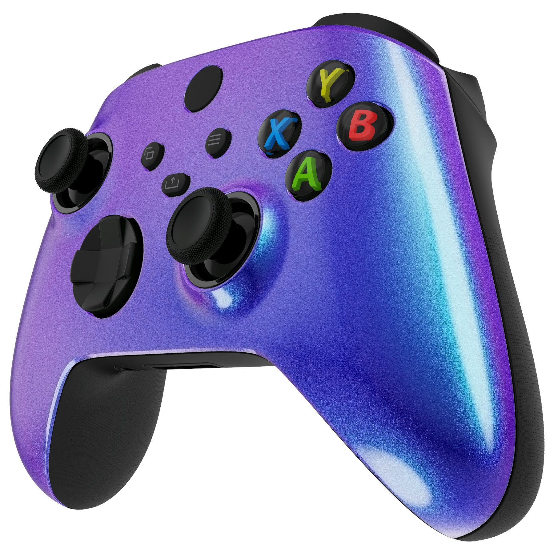 eXtremeRate FaceMag Magnetic Replacement Front Housing Shell with Accent Rings for Xbox Series X/S Controller & Xbox Core Controller Model 1914 - Chameleon Purple Blue - Image 7