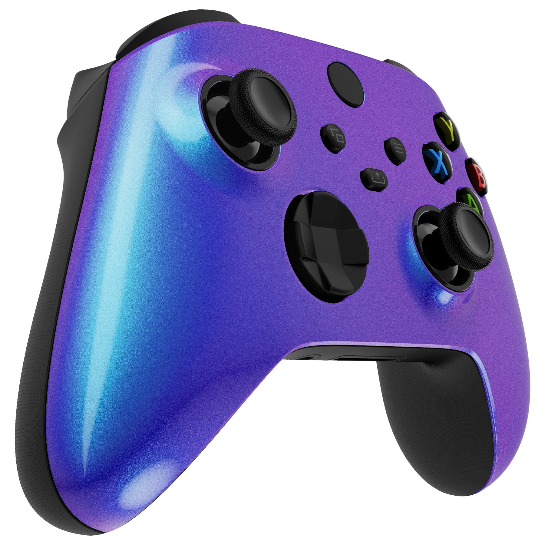 eXtremeRate FaceMag Magnetic Replacement Front Housing Shell with Accent Rings for Xbox Series X/S Controller & Xbox Core Controller Model 1914 - Chameleon Purple Blue - Image 8