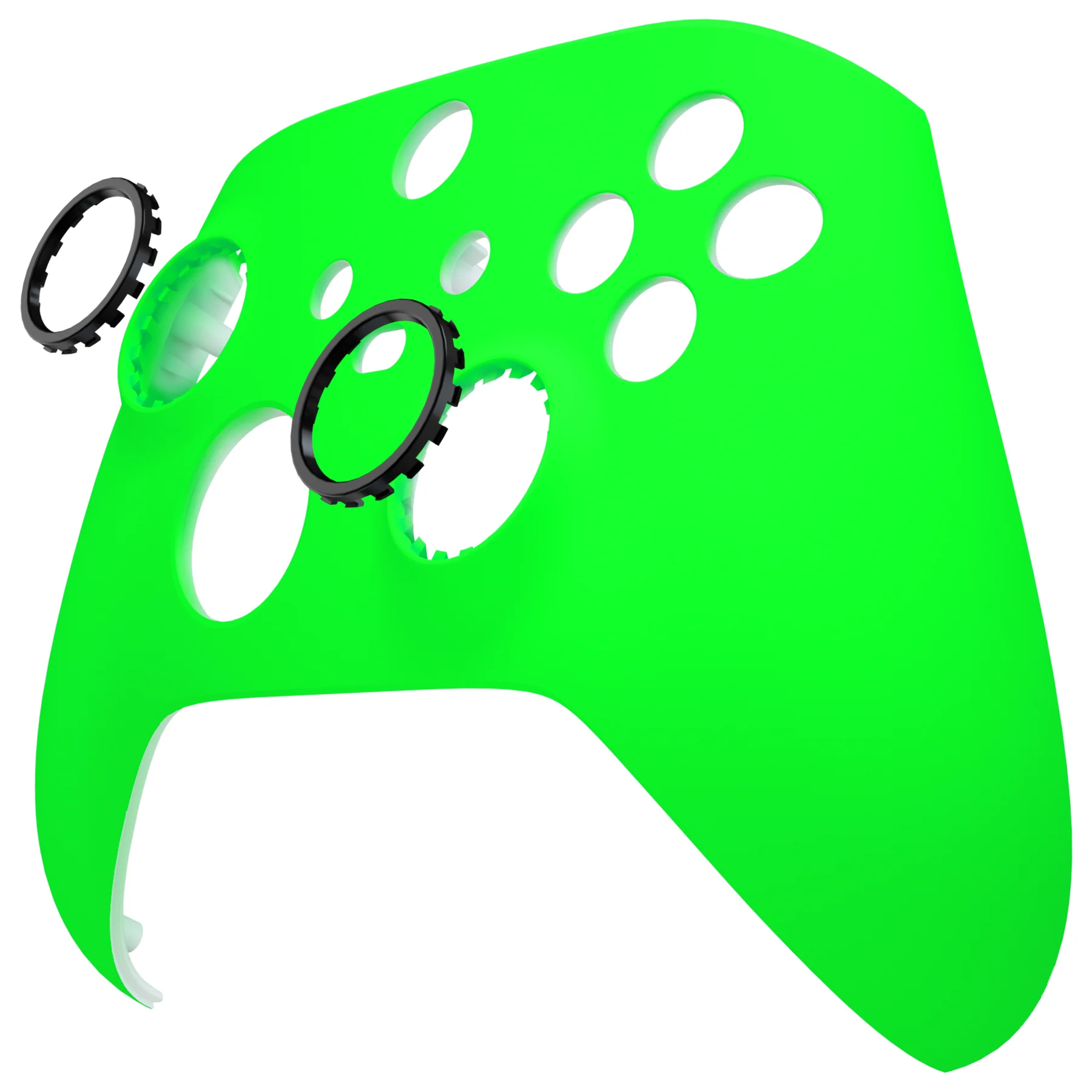 eXtremeRate FaceMag Magnetic Replacement Front Housing Shell with Accent Rings for Xbox Series X/S Controller & Xbox Core Controller Model 1914 - Neon Green - Image 11