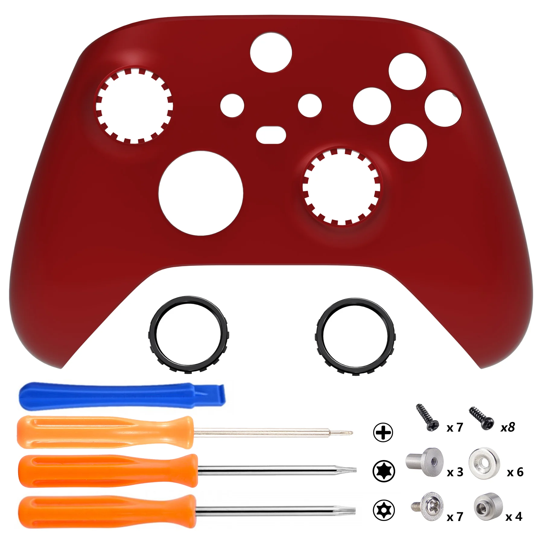 eXtremeRate FaceMag Magnetic Replacement Front Housing Shell with Accent Rings for Xbox Series X/S Controller & Xbox Core Controller Model 1914 - Scarlet Red - Image 2