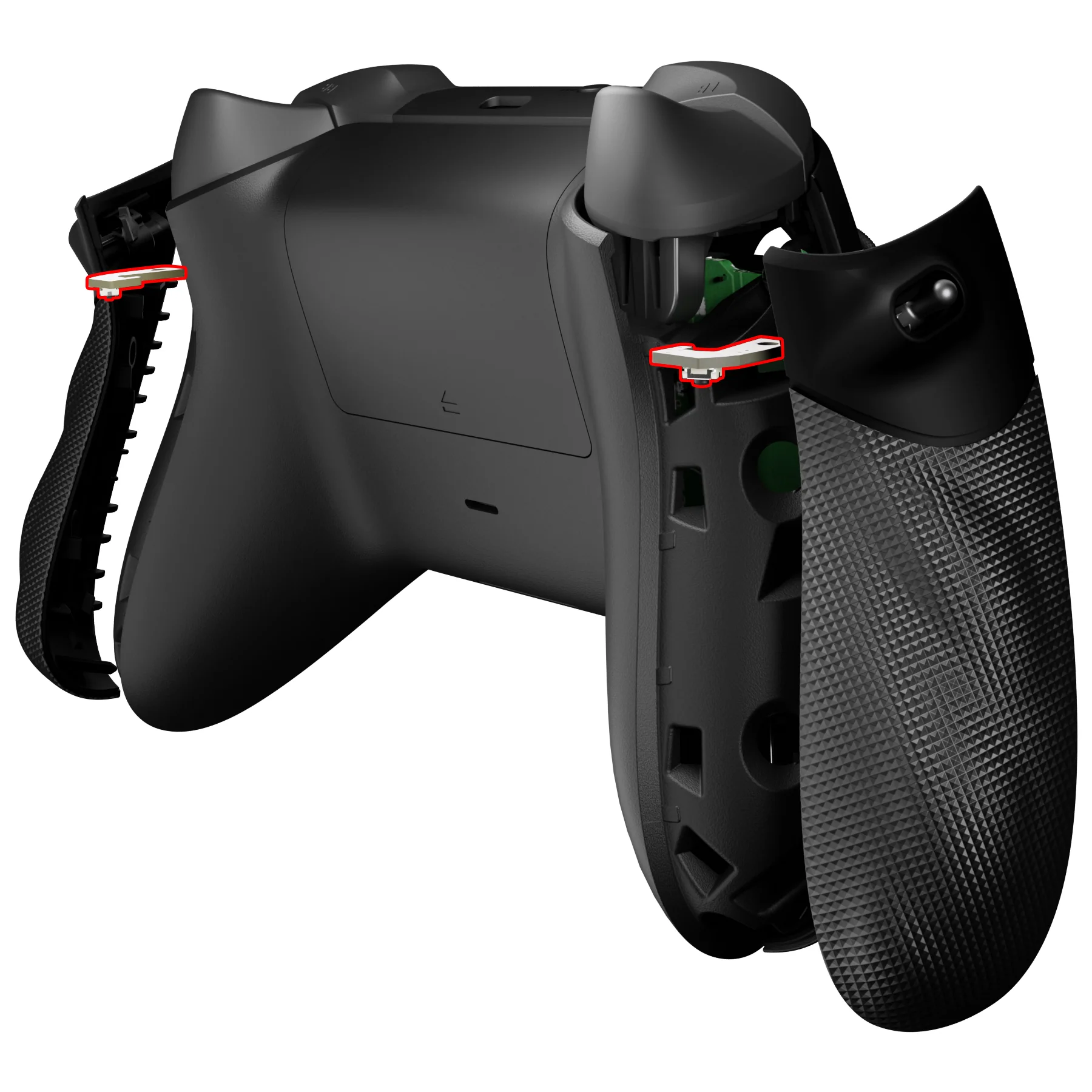 eXtremeRate FLEXOR Clicky Rubberized Side Rails Grips Trigger Stop Kit for Xbox Series X/S Controller & Xbox Core Controller - Black - Image 4